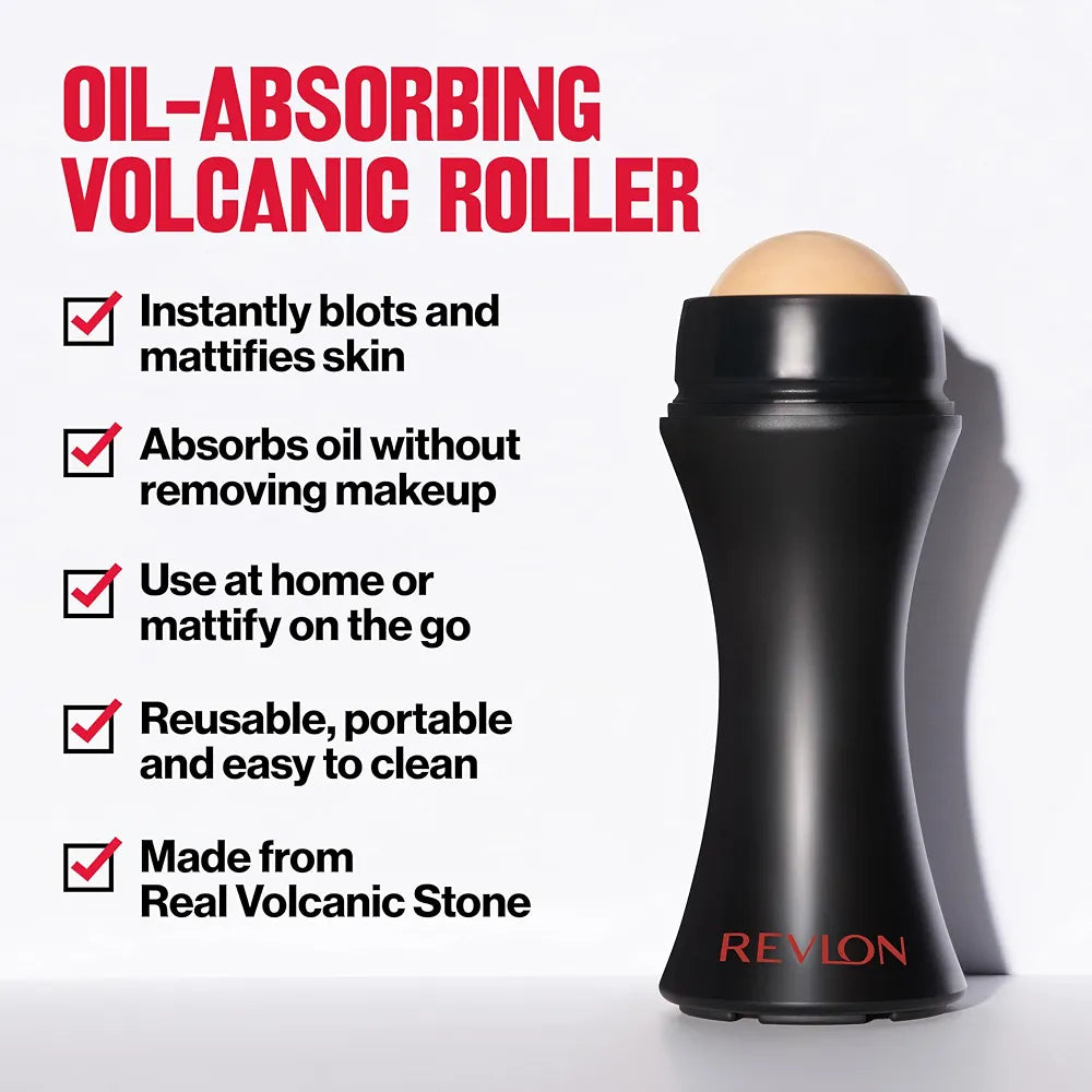 Revlon Volcanic Stone Oil-Absorbing Face Roller for Oily Skin Control and Facial Massage