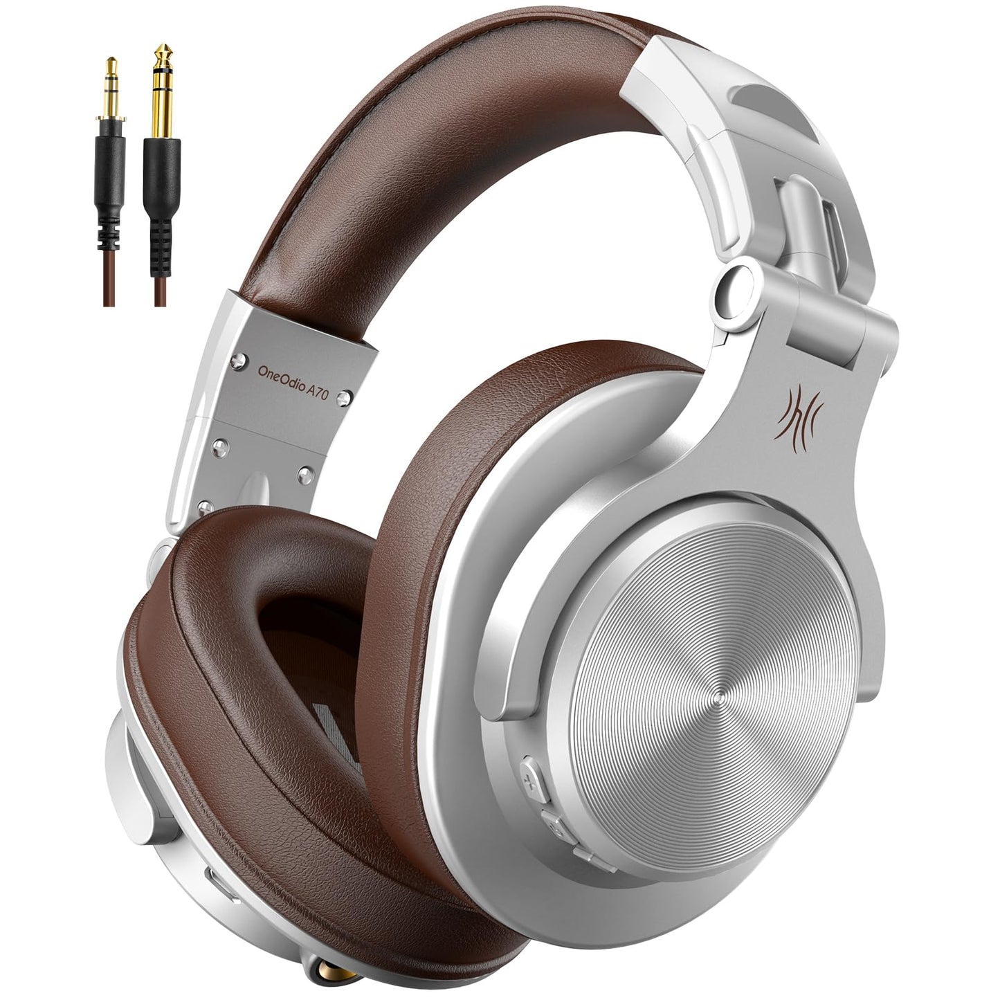 OneOdio A70 Bluetooth Over-Ear Headphones, Hi-Res Wired DJ Studio - Black | Wireless over-ear headphones with 72H playtime, 3.5mm/6.35mm wired jacks for studio monitoring, mixing, guitar, amp and PC