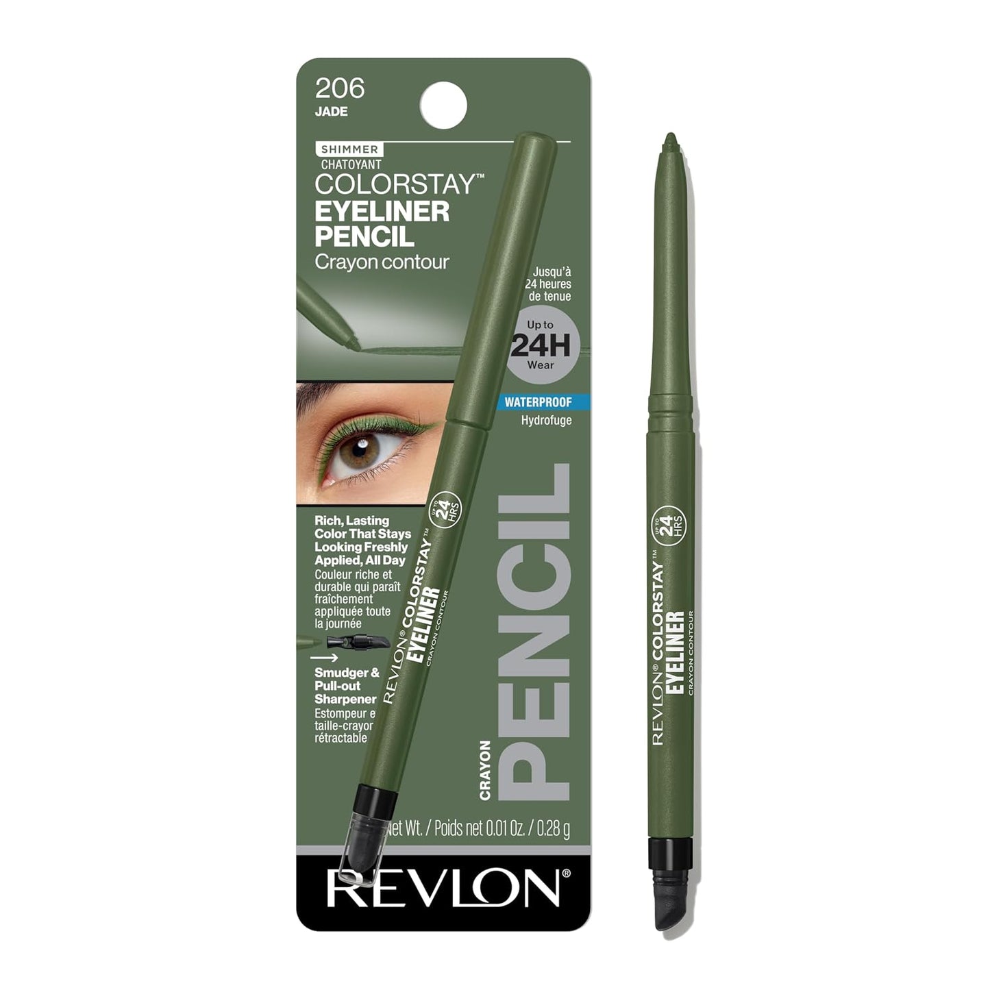 Revlon ColorStay Pencil Waterproof Eyeliner, Smudge-Proof, Eye Makeup with Built-In Sharpener, Long-Lasting, Matte Finish, 202 Black Brown, 0.01 oz | Waterproof pencil eyeliner with built-in sharpener. Smudge-proof, long-lasting, intense matte color.