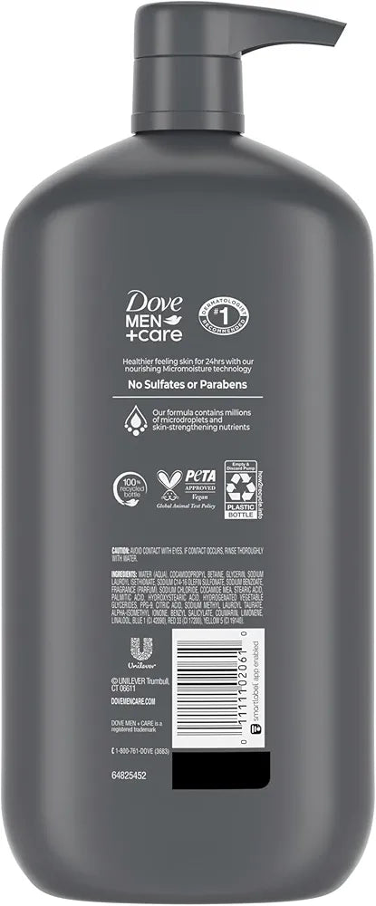 DOVE MEN + CARE Body and Face Wash Hydrating Clean Comfort Men's Body Wash with 24-Hour Nourishing Micromoisture Technology 30 oz