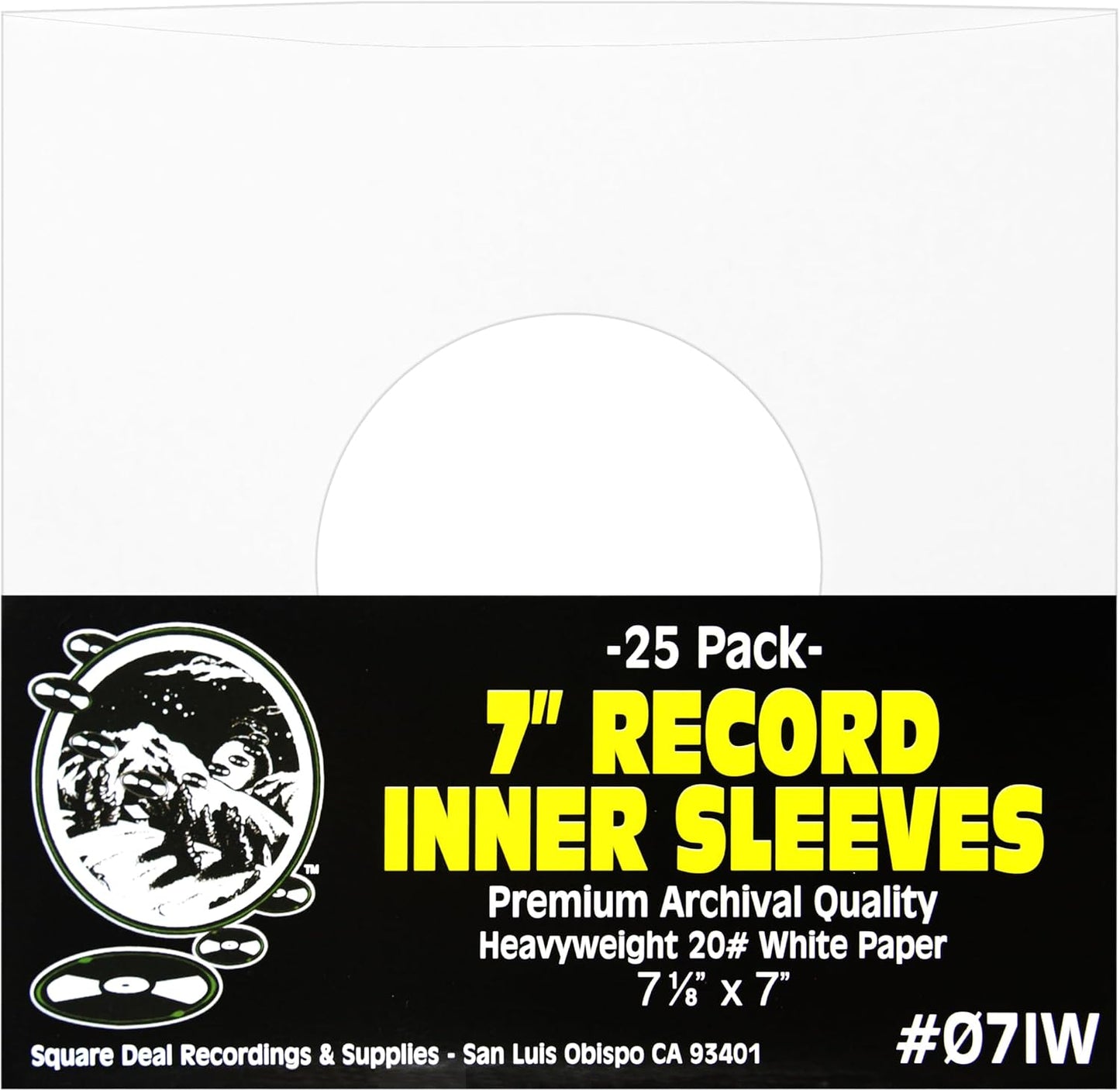 (500) Archival Quality Acid-Free Heavyweight Paper Inner Sleeves for 7 Inch Vinyl Records #07IW