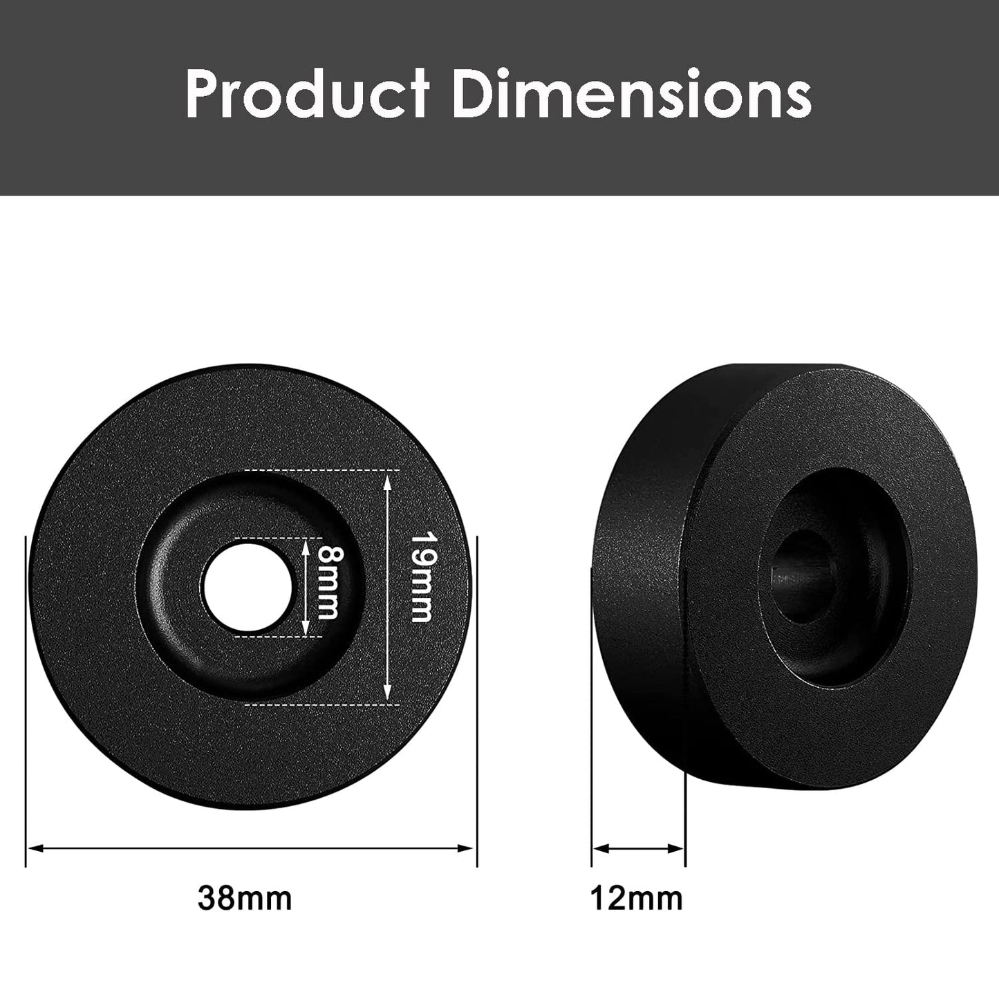 45 RPM Record Adapter Durable Solid Aluminum Dome Center Adapter for 7 Inch Vinyl Record (51G, Black)