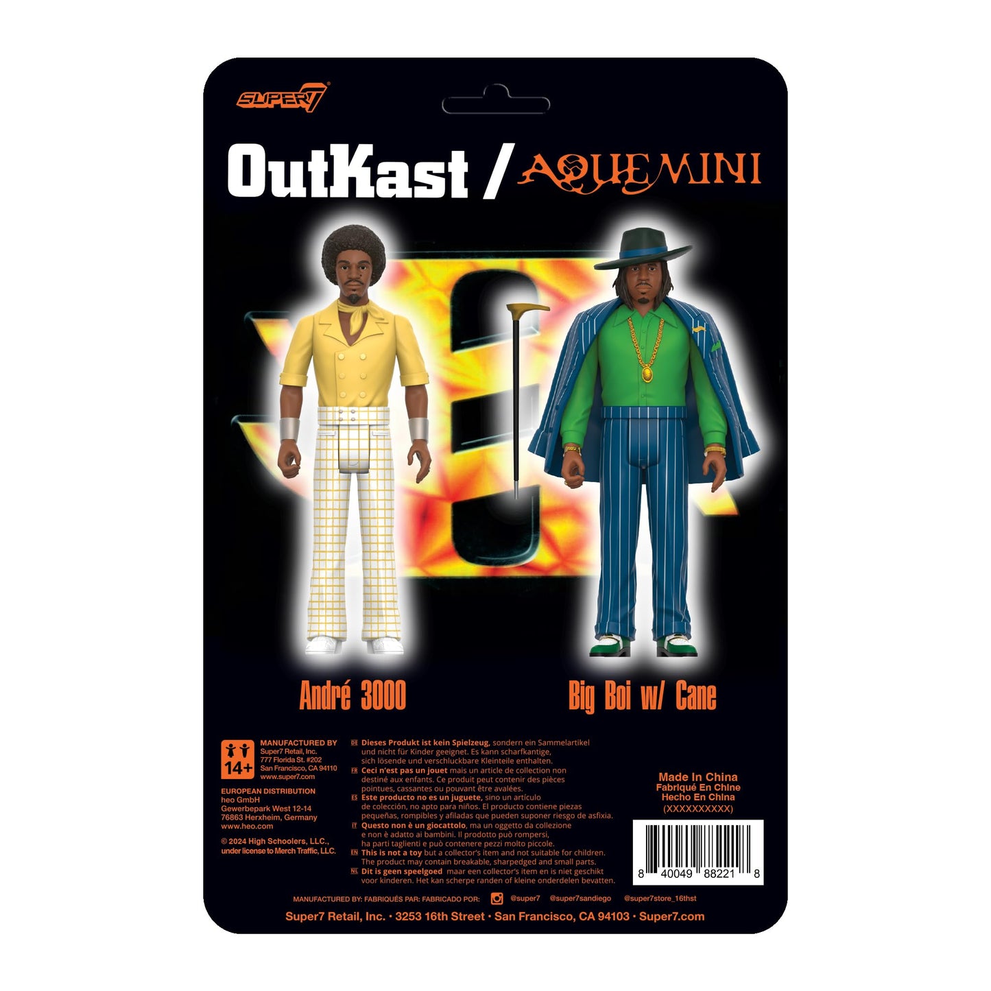 Super7 Outkast Big Boi and André 3000 (ATLiens) - 3.75" Outkast Action Figure with Accessories Hip Hop Collectibles and Retro Toys
