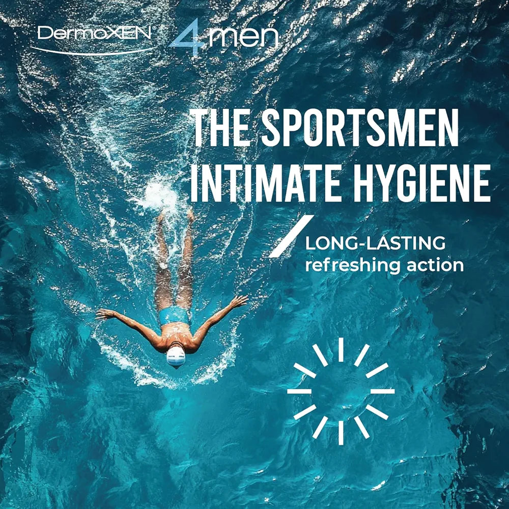 DERMOXEN Men's Intimate Wash | pH Balanced Daily Hygiene Gel | Freshness & Odor-Control Formula with Menthol | Gentle Cleansing for the Groin Area | Male Hygiene Product | 4.23 fl oz
