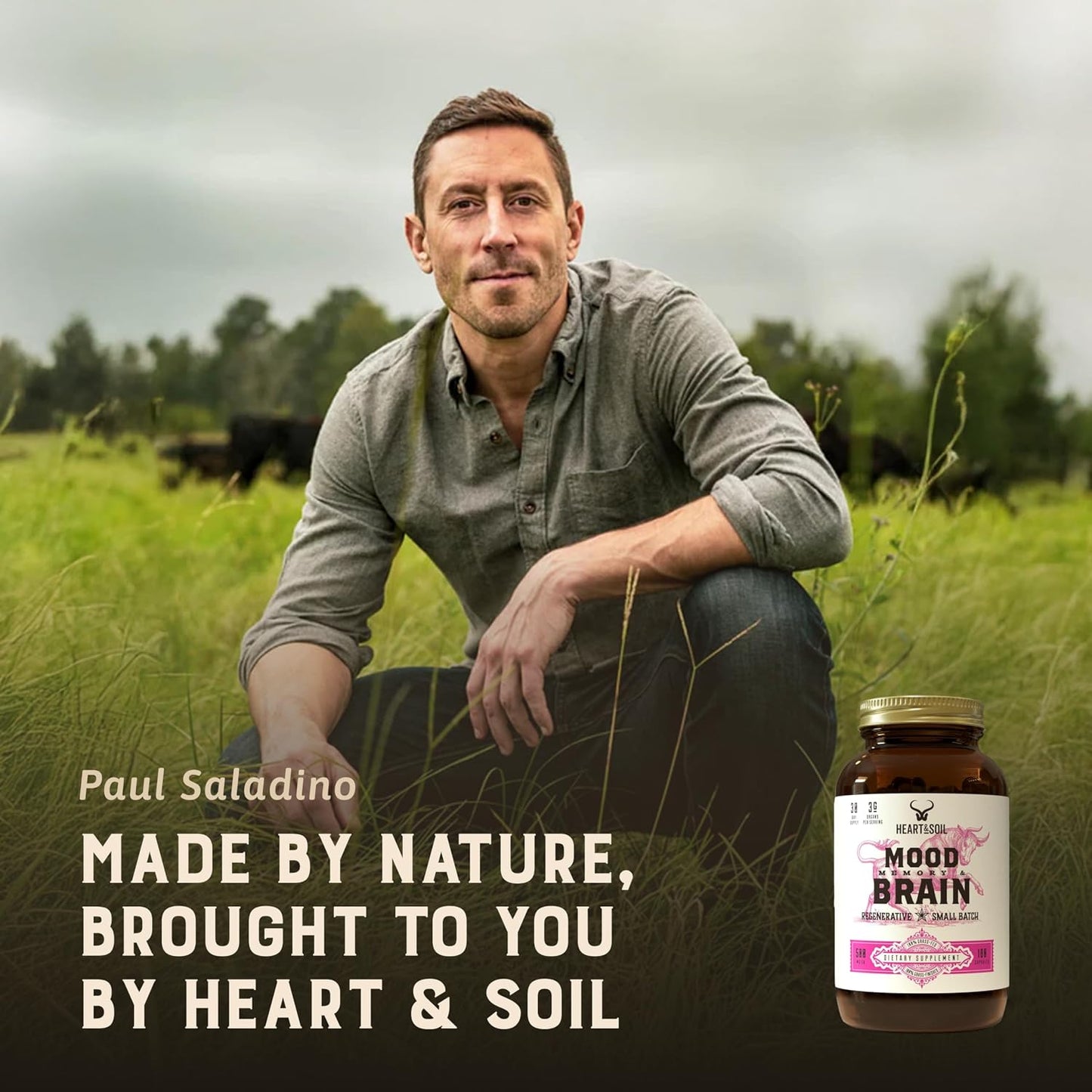 HEART & SOIL Joint Support Supplement, 180 Capsules | 100% grass fed & finished from regenerative cattle with trachea, scapula & bone marrow. Supports joint strength & mobility.