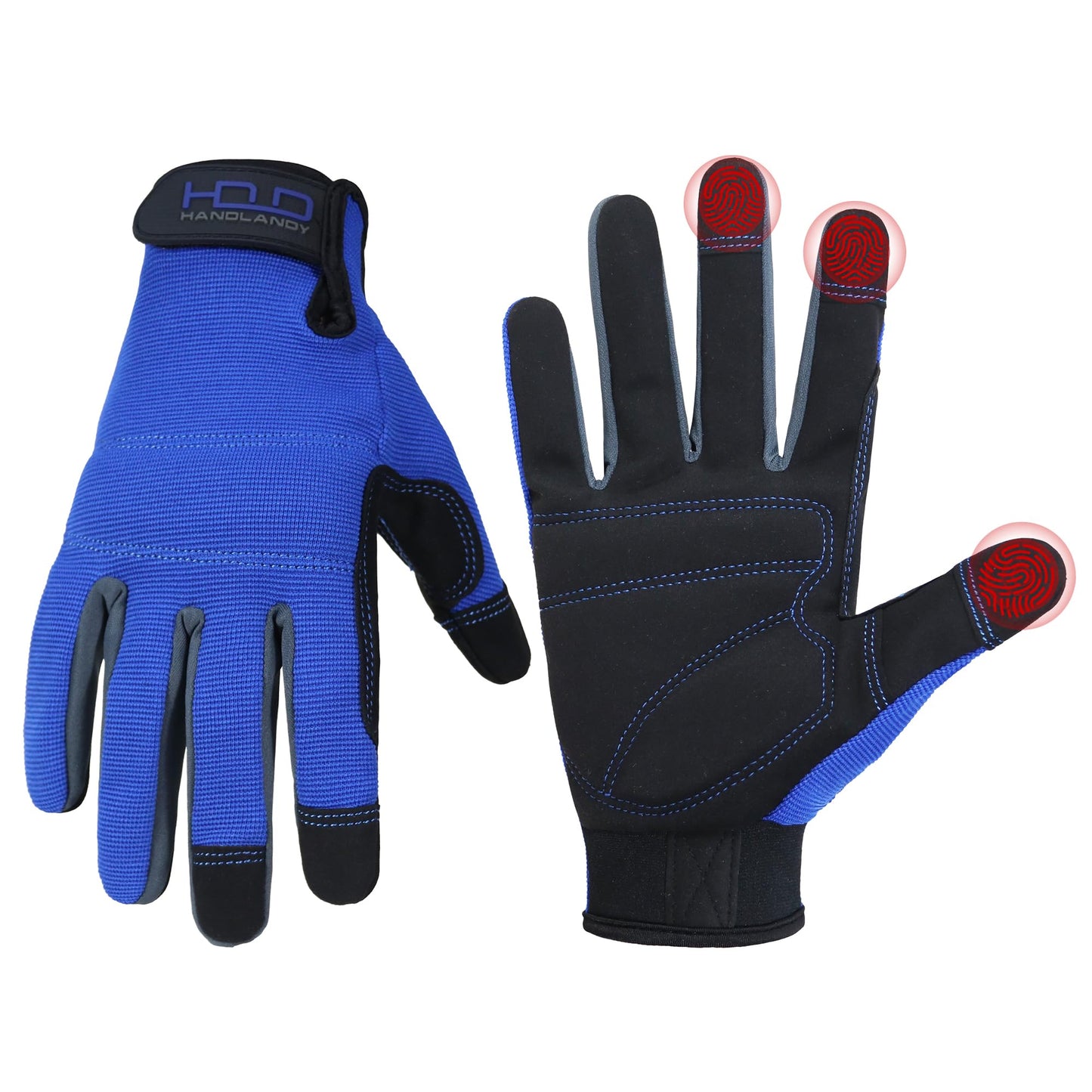 HANDLANDY Work Gloves for Men & Women, Utility Mechanic Working Gloves Touch Screen, Flexible Gardening Gloves for Yard