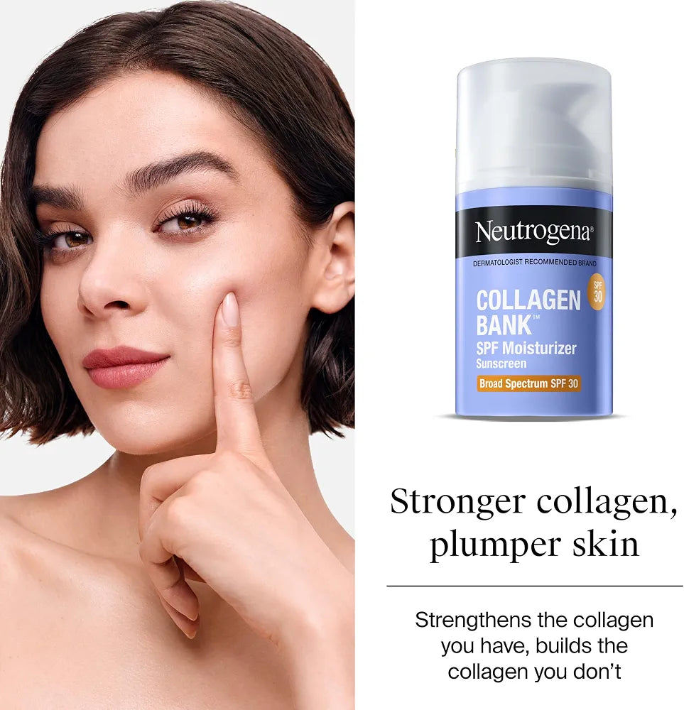Neutrogena Collagen Bank SPF 30 Anti-Aging Face Cream with Micro-Peptides and Travel Size Hydro Boost Hydrating Gel Cleanser