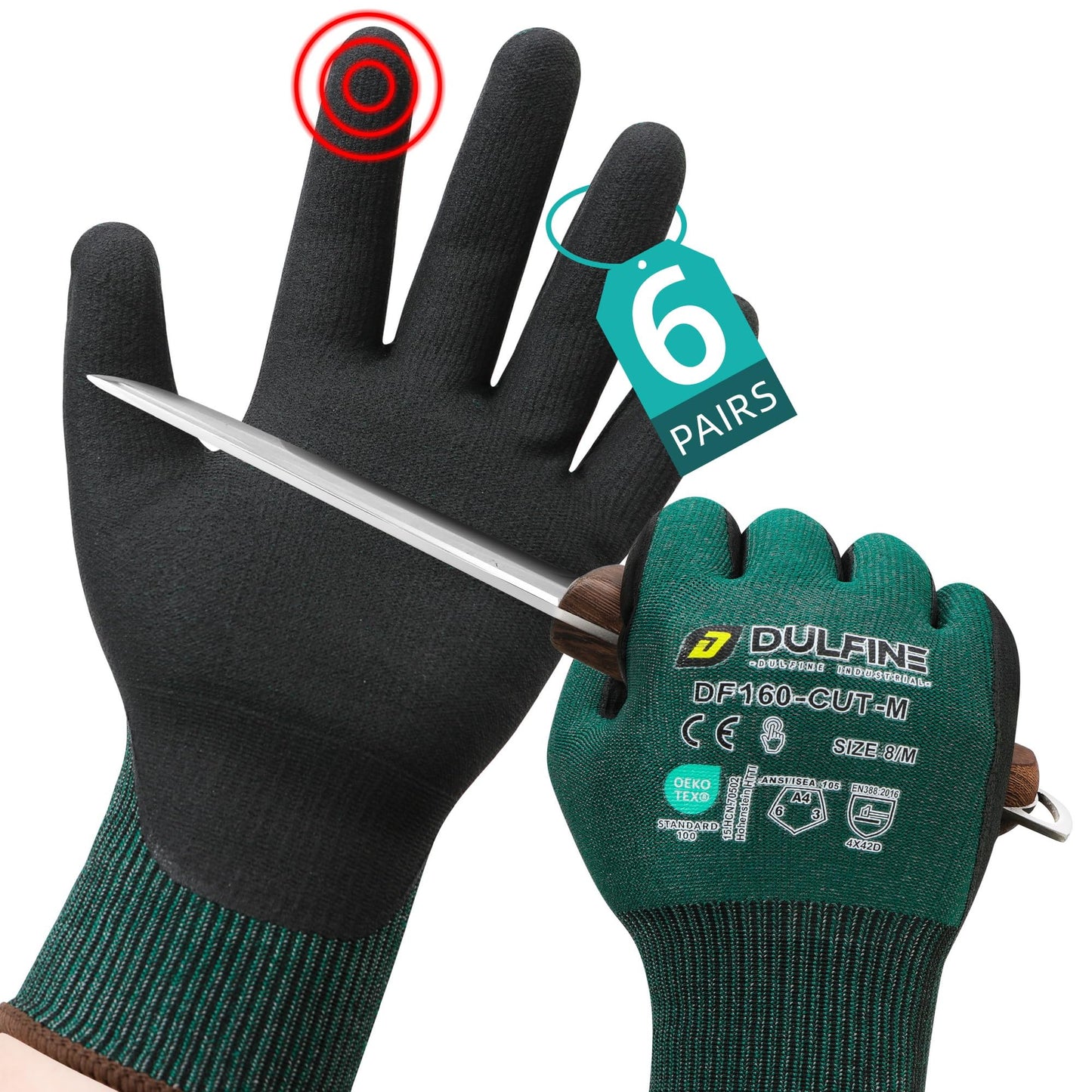 DULFINE MicroFoam Nitrile Coated 3/12/36 Pairs Work Gloves for Men & Women | Strong Grip, Touchscreen, Seamless Nylon Knit, Ideal for General Purpose, Automotive, Home Improvement, Painting