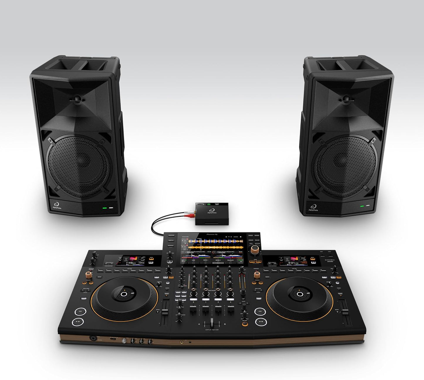 AlphaTheta Wave-Eight Portable Battery DJ Speaker, SonicLink, Black | For mobile DJs and performers, portable battery party speaker, SonicLink wireless, 8-inch driver, IPX4 waterproof, expandable