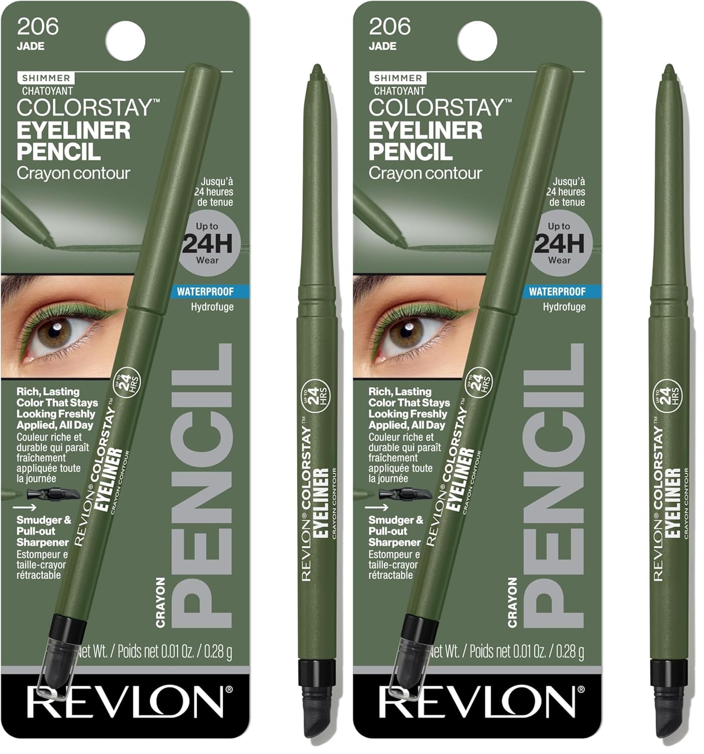 Revlon ColorStay Pencil Waterproof Eyeliner, Smudge-Proof, Eye Makeup with Built-In Sharpener, Long-Lasting, Matte Finish, 202 Black Brown, 0.01 oz | Waterproof pencil eyeliner with built-in sharpener. Smudge-proof, long-lasting, intense matte color.
