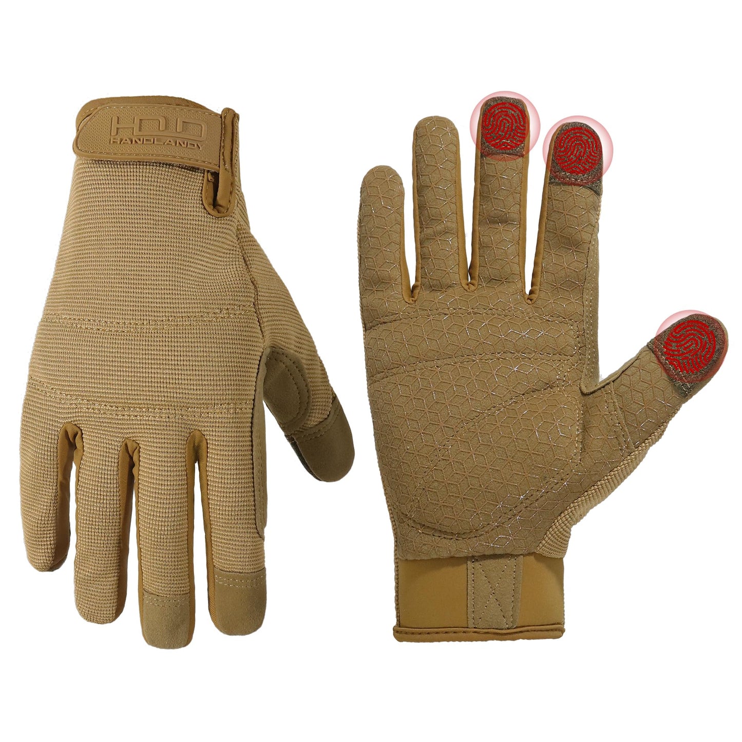 HANDLANDY Work Gloves for Men & Women, Utility Mechanic Working Gloves Touch Screen, Flexible Gardening Gloves for Yard