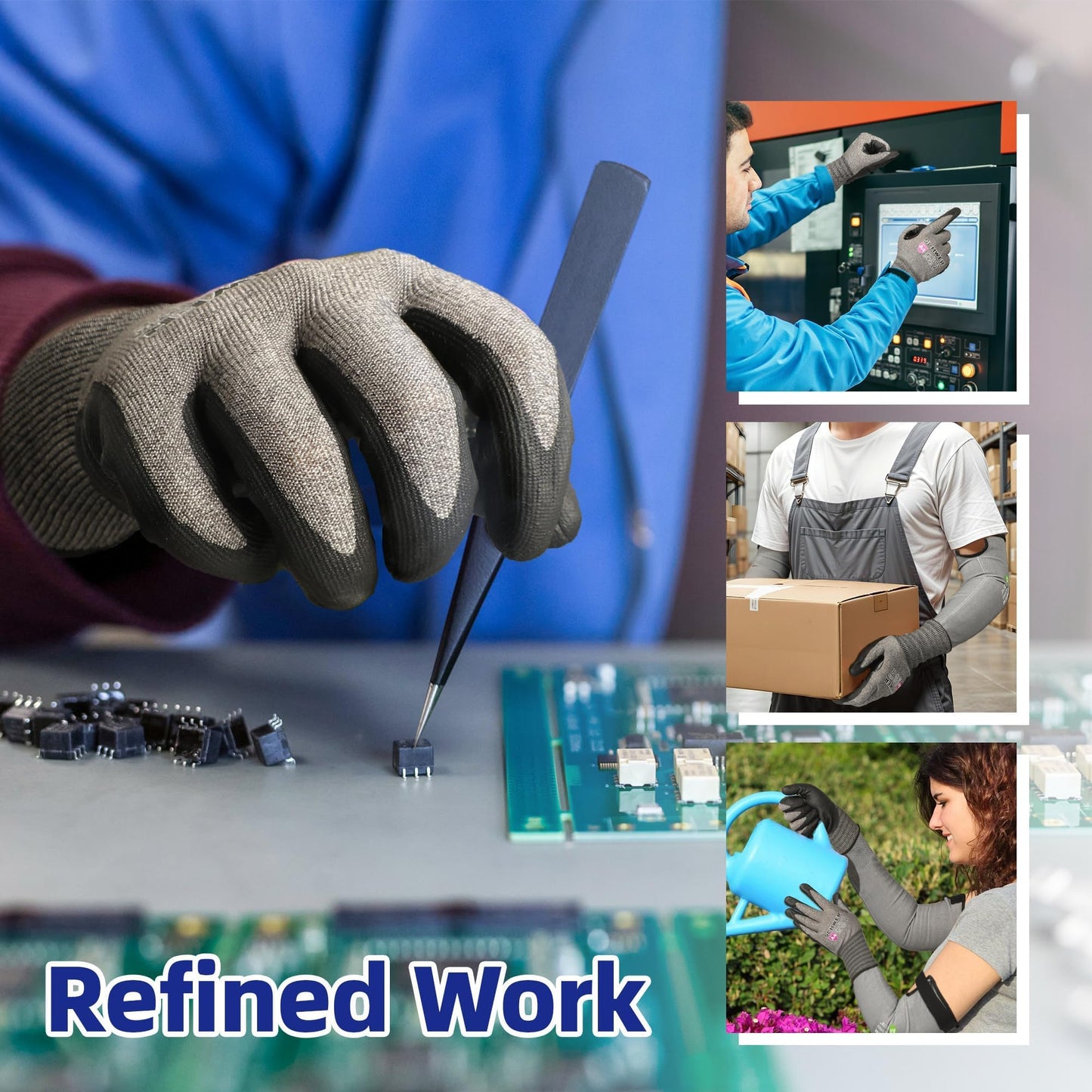 Schwer A4 AIR-SKIN Cut Resistant Work Gloves, Ultra Lightweight, AR3900, L | Precision Work, Ultra-Thin, 3D-Comfort, 18-Gauge, Reinforced Thumb, Strong Grip, Breathable, Touchscreen, Fishing, Gardening