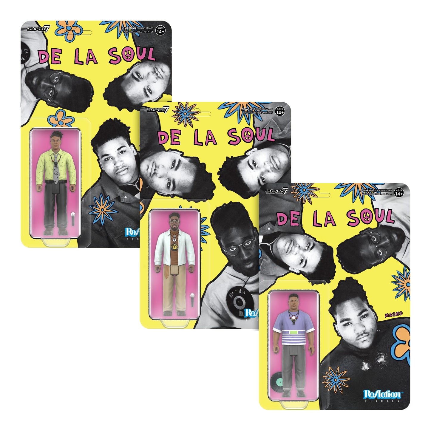 Super7 Reaction Figure De La Soul David Trugoy the Dove Jolicoeur (Me, Myself & I) - 3.75" De La Soul Action Figure with Accessory - Hip Hop Collectibles and Retro Toys