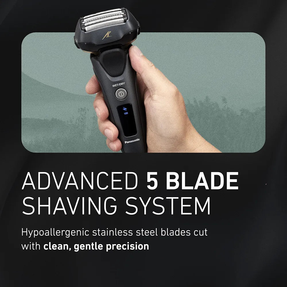 Panasonic ARC5 Wet/Dry Electric Shaver for Men with Automatic Cleaning & Charging Station and Pop-Up Trimmer (ES-LV97-K, Black)