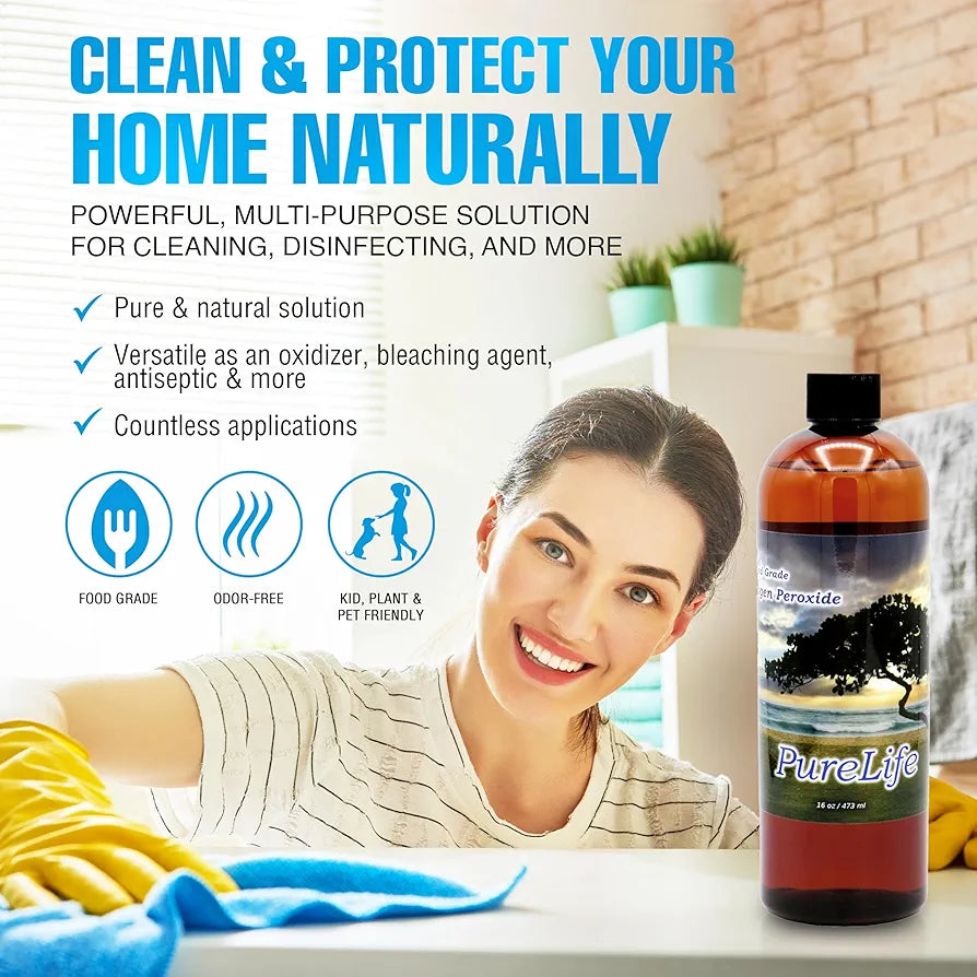 12% Hydrogen Peroxide Food Grade with No Added Stabilizers - in Distilled Water 