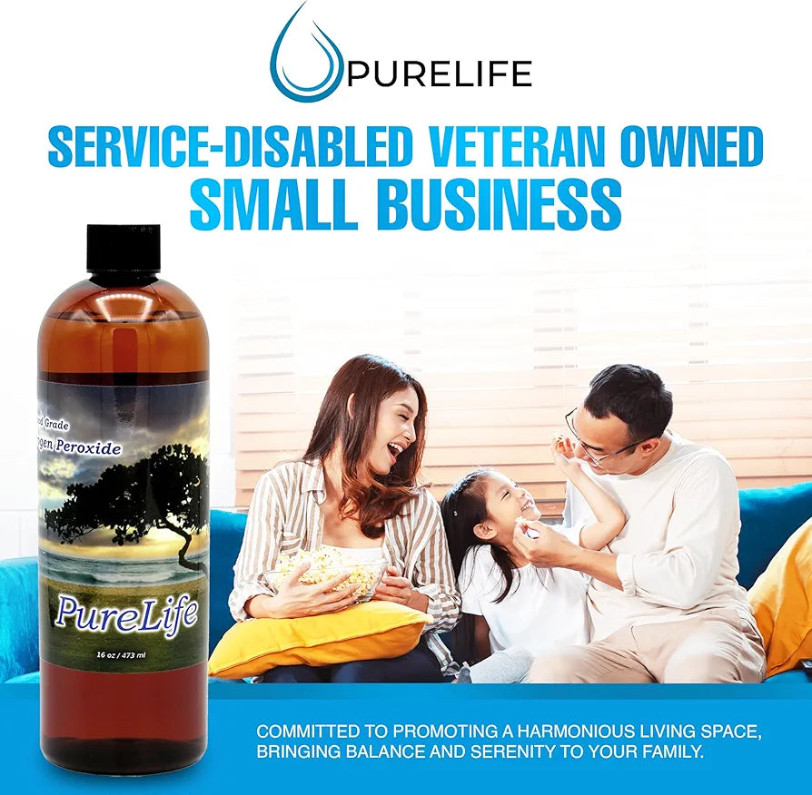 12% Hydrogen Peroxide Food Grade with No Added Stabilizers - in Distilled Water 
