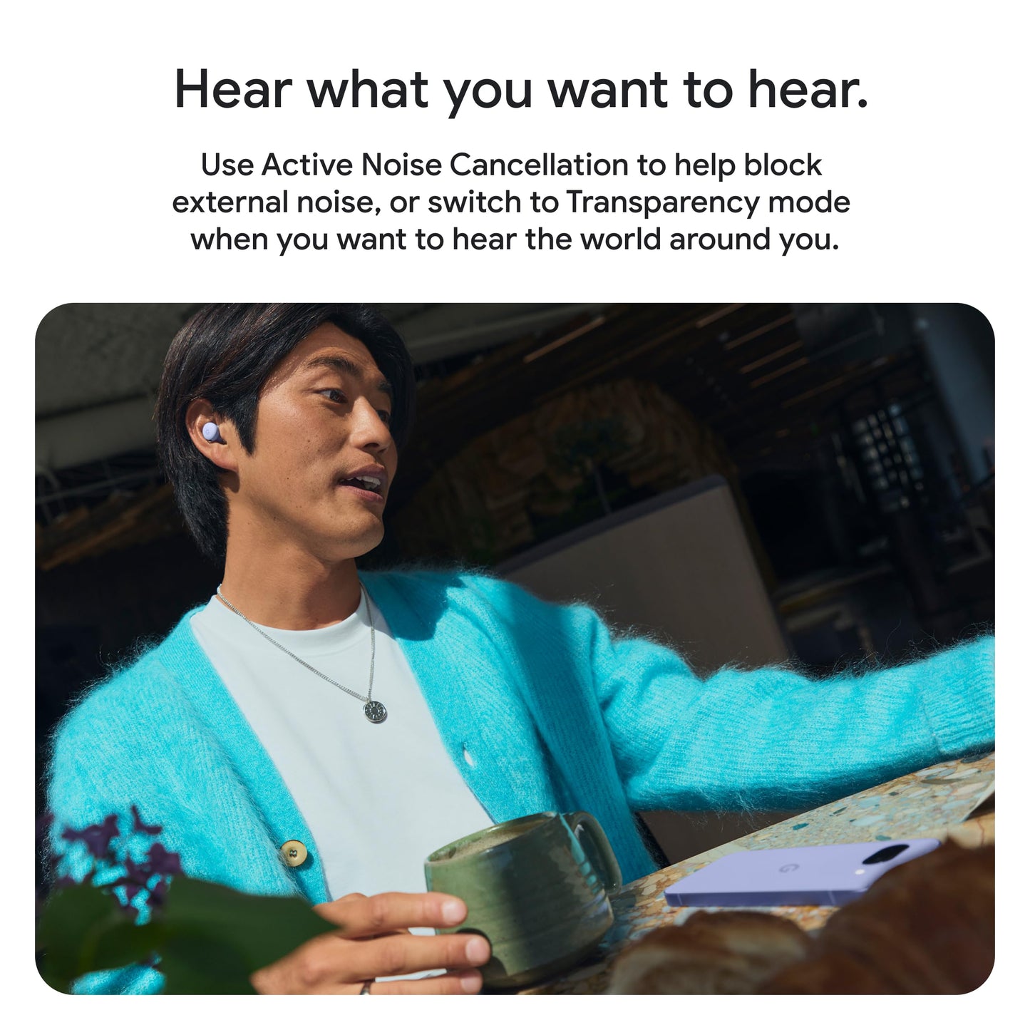 Google Pixel Buds 2a - Wireless Bluetooth Earbuds - Hazel | Active Noise Cancellation, transparency mode, comfortable fit, 20-hour battery, water resistant, help from Gemini