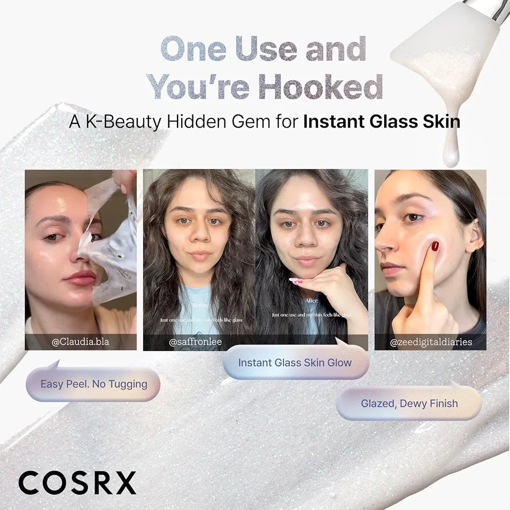 COSRX PDRN EXOSOME Glaze Wrapping Mask with SALMON DNA PDRN, Instant Glow, Easy Peel-Off Overnight Mask for Glass Skin, Firmness, Elasticity & Skin Texture Care,1.69 fl. Oz, Korean Skin Care