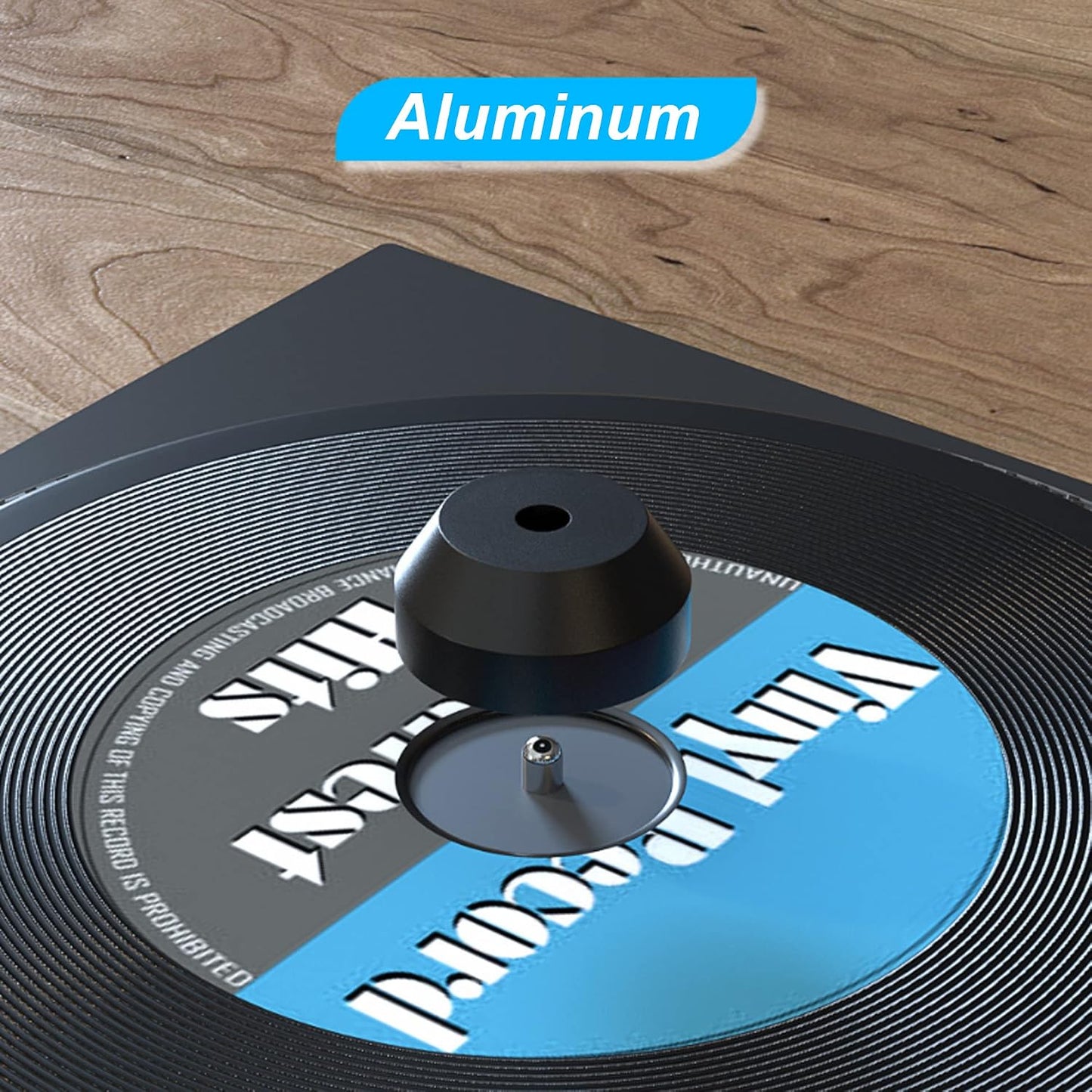 45 RPM Record Adapter Durable Solid Aluminum Dome Center Adapter for 7 Inch Vinyl Record (51G, Black)