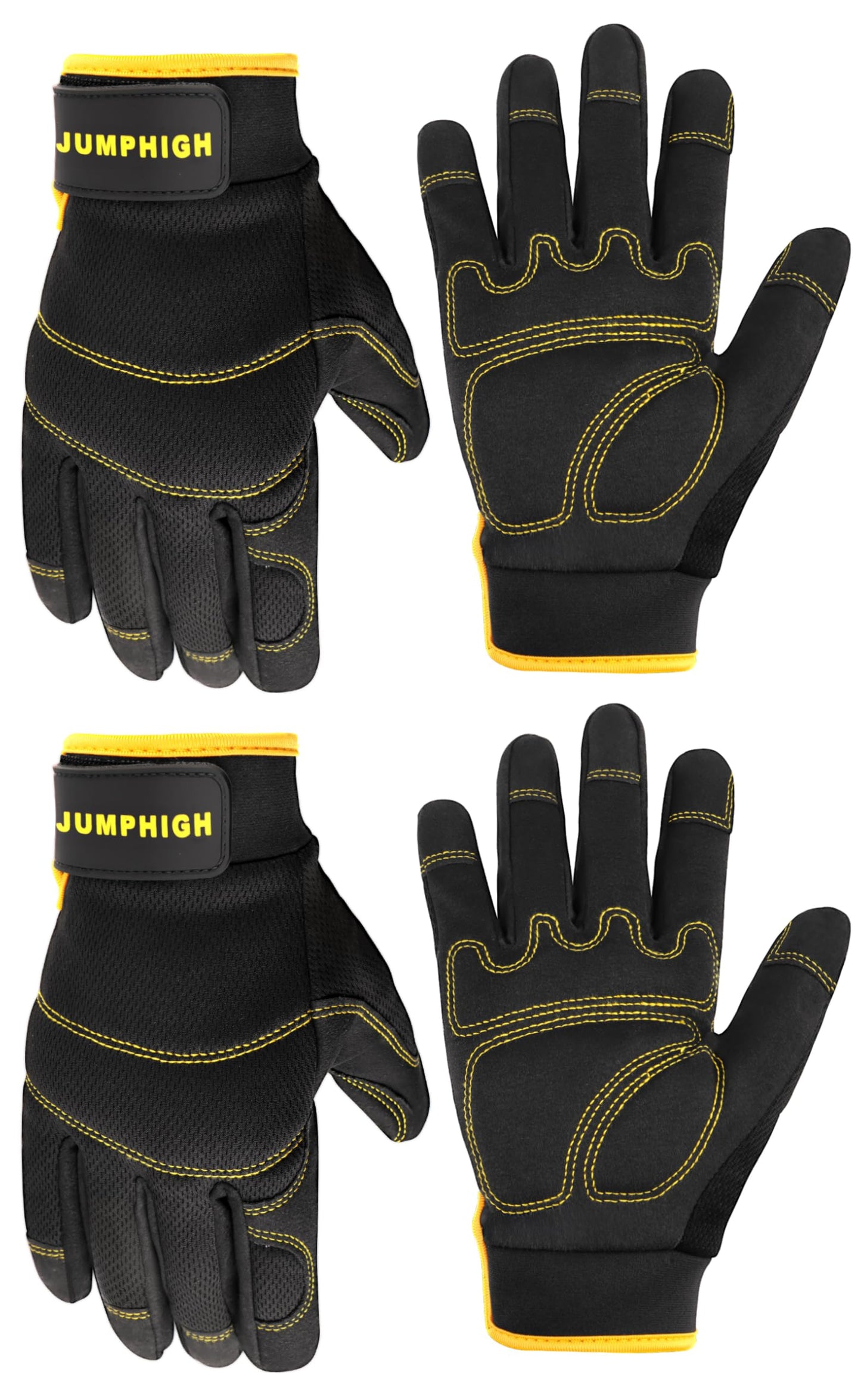 Safety Work Gloves, Men's Utility Mechanic Working Gloves for All Purpose, Touchscreen Compatible, Flexible Breathable Fit, Knuckles & Palm (M)