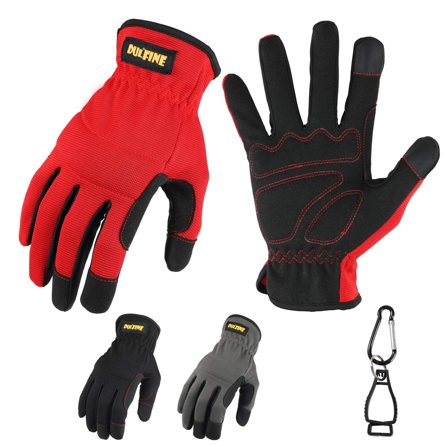 DULFINE Flex Grip Mechanic 1 Pair Pack Work Gloves for Women Pink M | Fit-Padded Knuckles & Palm, Touch Screen, Flexible, Breathable, Ideal for Gardening Yardwork Warehouse