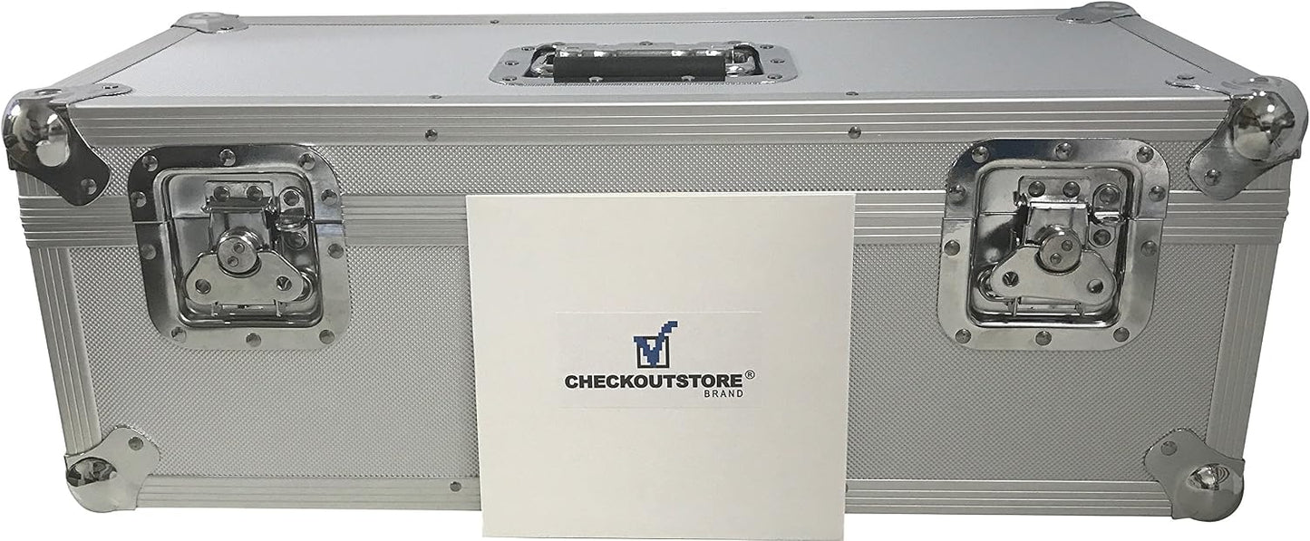 CheckOutStore Silver Aluminum 7" 45 RPM Record Storage Box (Holds Up to 300 Records)
