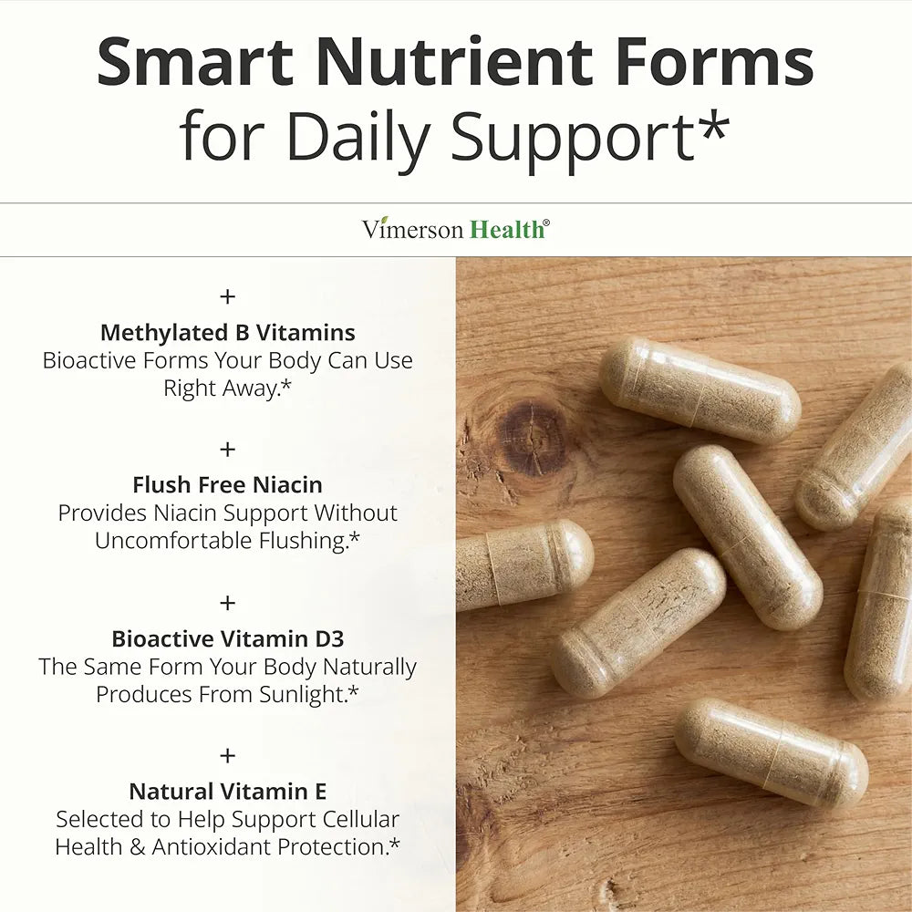 Vimerson Health Multivitamin for Men: Methylated B Vitamins, Chelated Minerals and Bioavailable D3 for Focus and Energy Support – Daily Mens Multivitamins and Multiminerals – 60 Capsules