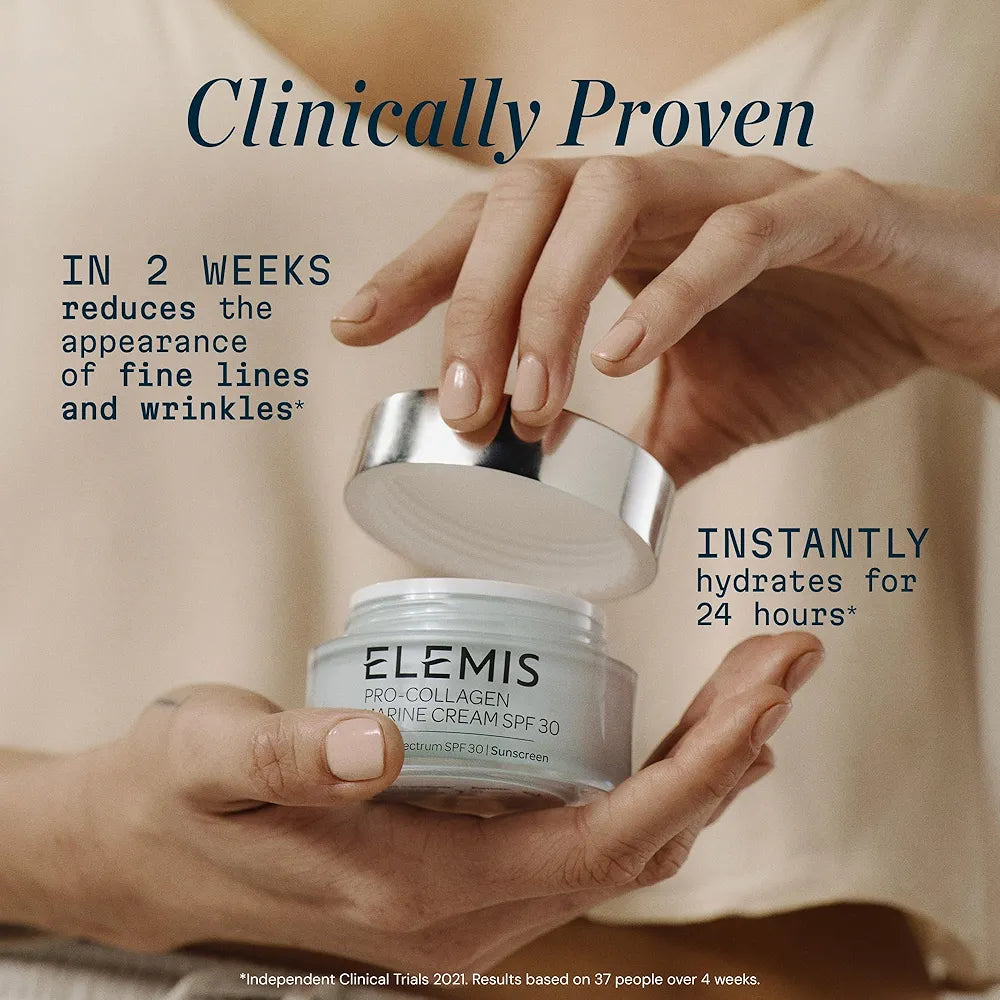 ELEMIS Pro-Collagen Marine Cream SPF 30 - Lightweight Anti-Wrinkle Daily Facial Moisturizer with Sun Protection