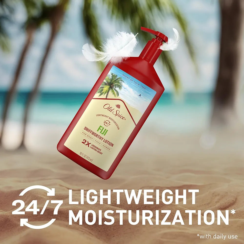 Old Spice Fiji Scent Lightweight Hand, Face & Body Lotion for Men, 16 oz