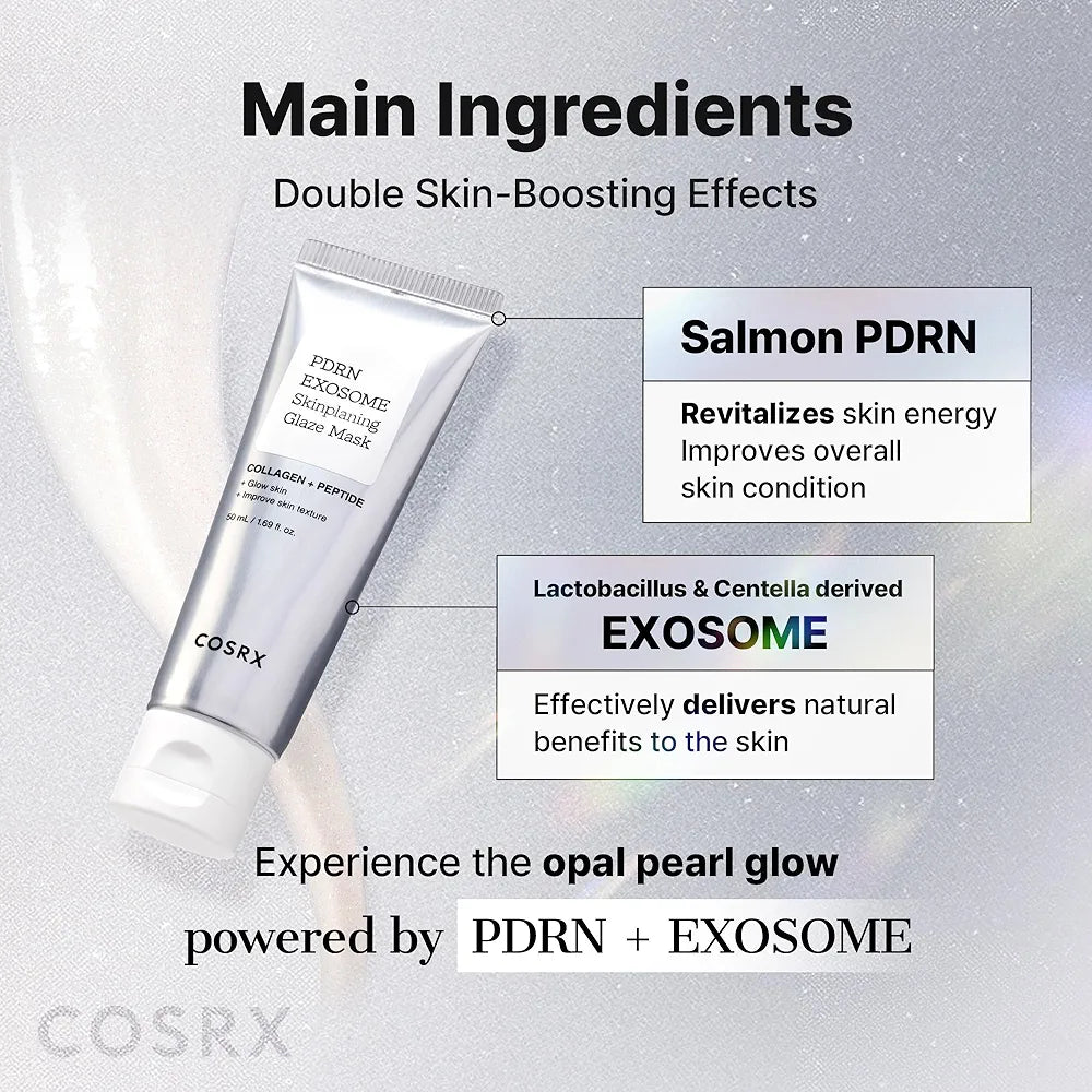 COSRX PDRN EXOSOME Glaze Wrapping Mask with SALMON DNA PDRN, Instant Glow, Easy Peel-Off Overnight Mask for Glass Skin, Firmness, Elasticity & Skin Texture Care,1.69 fl. Oz, Korean Skin Care