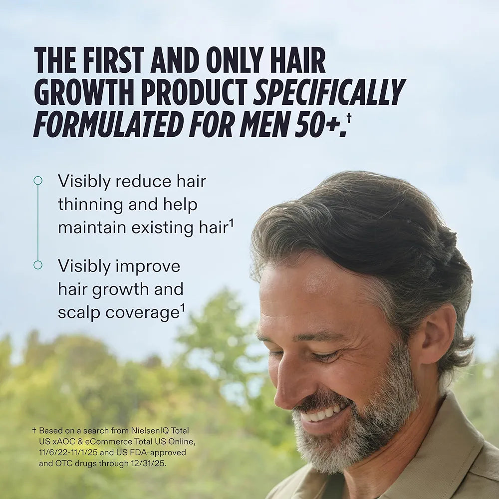 Nutrafol Men 50+ Hair Growth Supplements, Clinically Tested for Visibly Thicker Hair and Scalp Coverage, #1 Dermatologist-Recommended Hair Growth Supplement Brand - 1 Month Supply