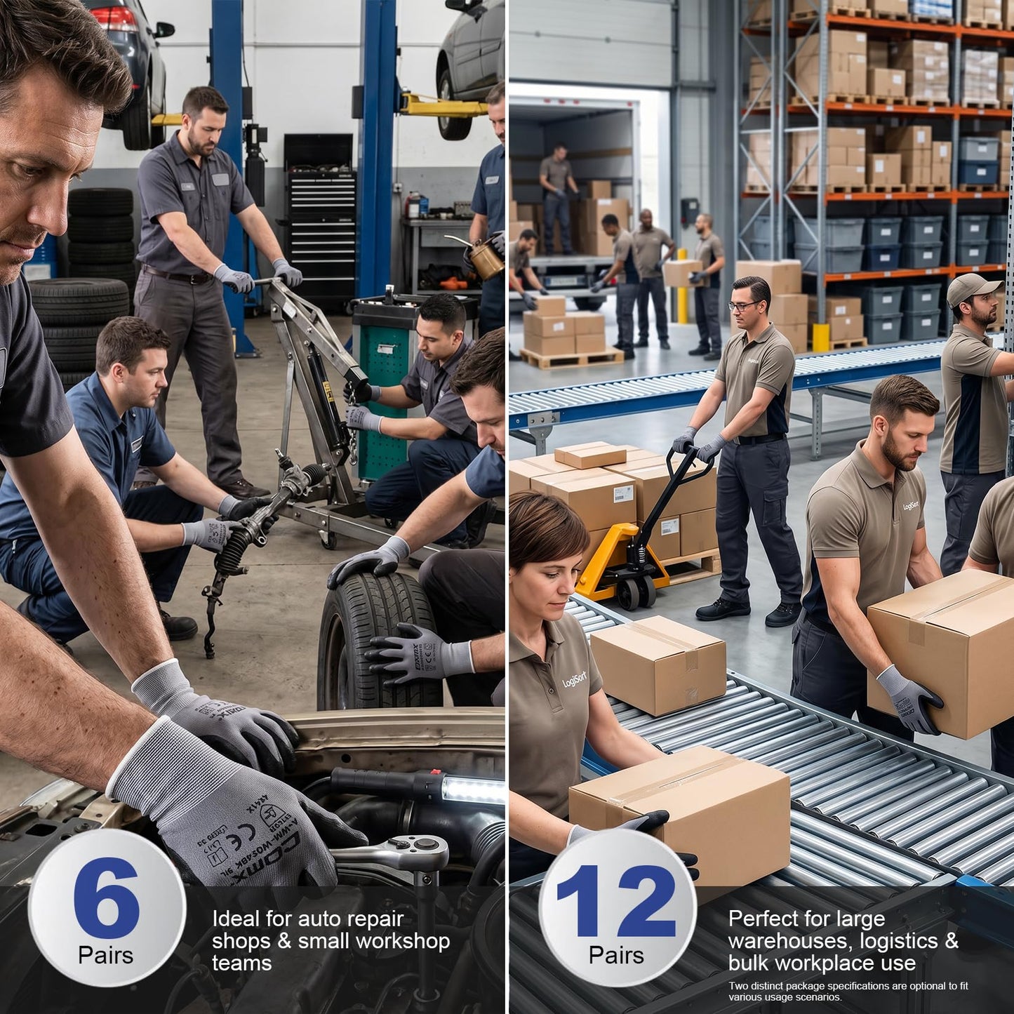 Comix Nitrile Coated Work Gloves, 15G Breathable Micro Foam, 6 Pairs | 15G Microfoam liner for warehouse, assembly, maintenance & automotive. Nitrile coated grip in dry/light-oil conditions