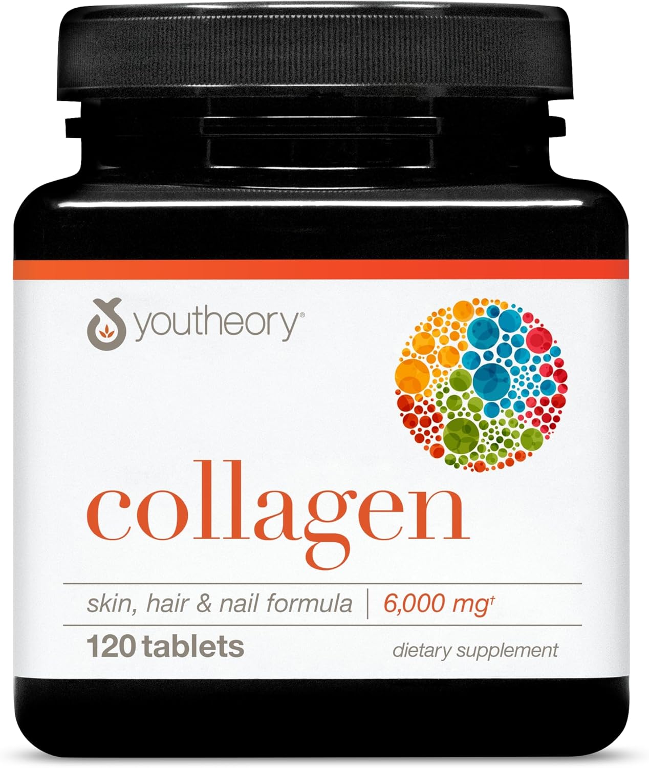 Youtheory Advanced Collagen - 6,000 mg Hydrolyzed Collagen Peptides - Includes Antioxidants & Contains Vitamin C - Hair Growth, Nails, Joint Health & Bone Support* - 290 Tablets (48-Day Supply)