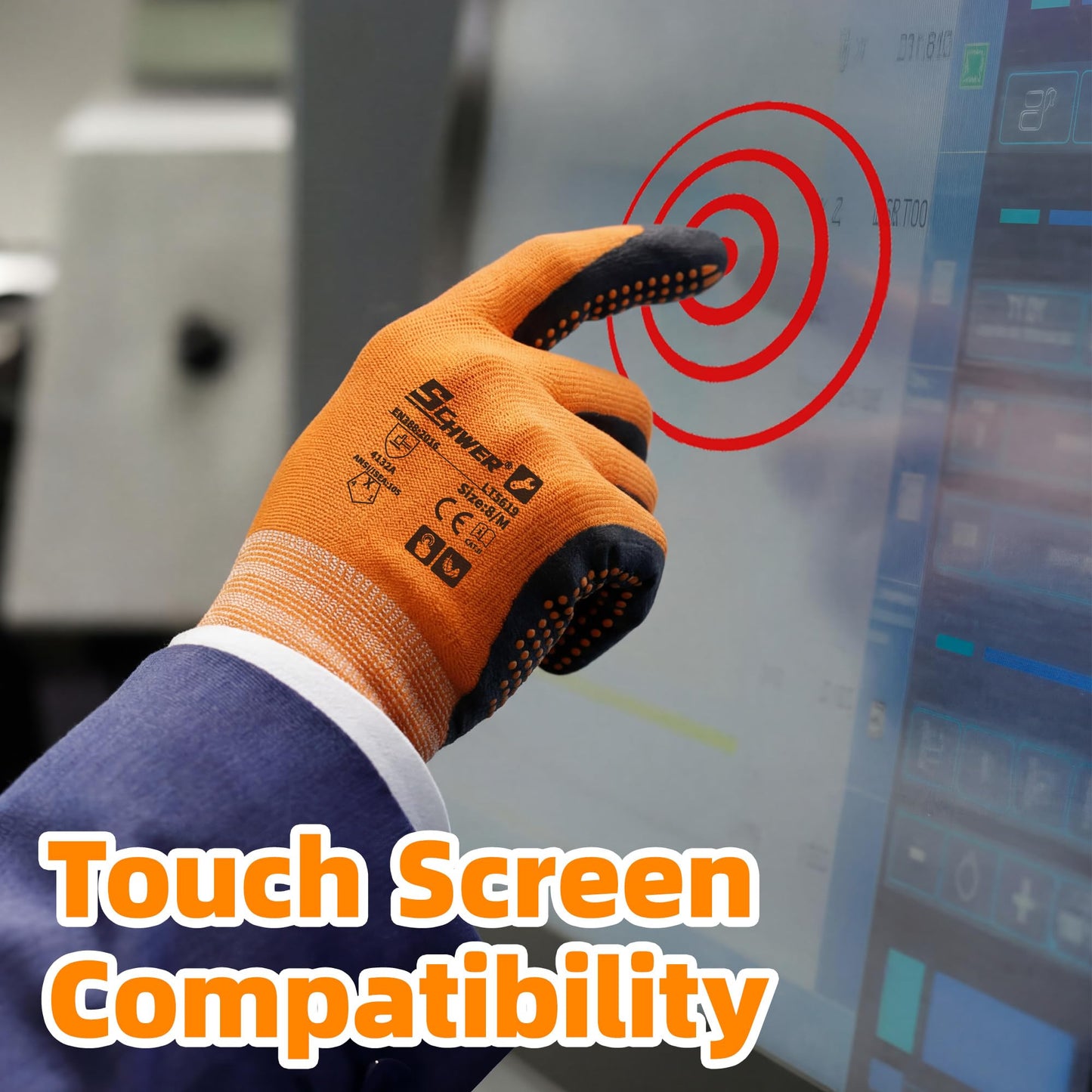 Schwer 3/6/12 Pairs Safety Work Gloves, MicroDot Abrasion & Grip, LT5619, L | Certified to Level 6 Abrasion, Strong Grip, Microfoam Nitrile Coated, Touchscreen, 3D-Comfort, A1 Cut Resistant, Gardening