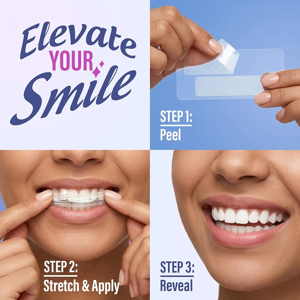 GuruNanda Teeth Whitening Strips Kit - 7-Day Treatment with Non-Slip, Dry Strip Technology - Whitening Designed with Care for a Brighter Smile