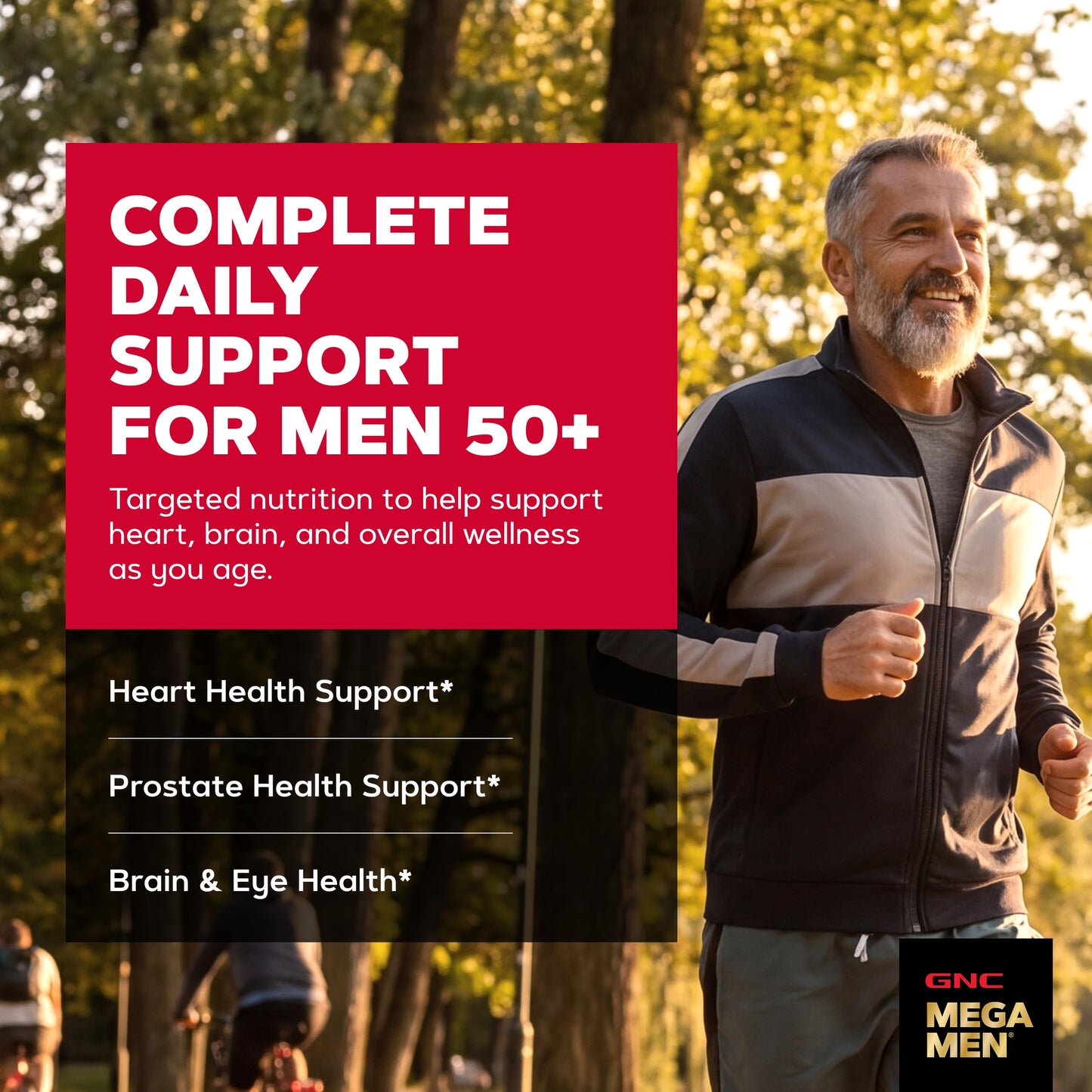 GNC Mega Men 50 Plus Multivitamin for Men | Antioxidants | Heart Health | Prostate and Circulatory Support | 120 Count