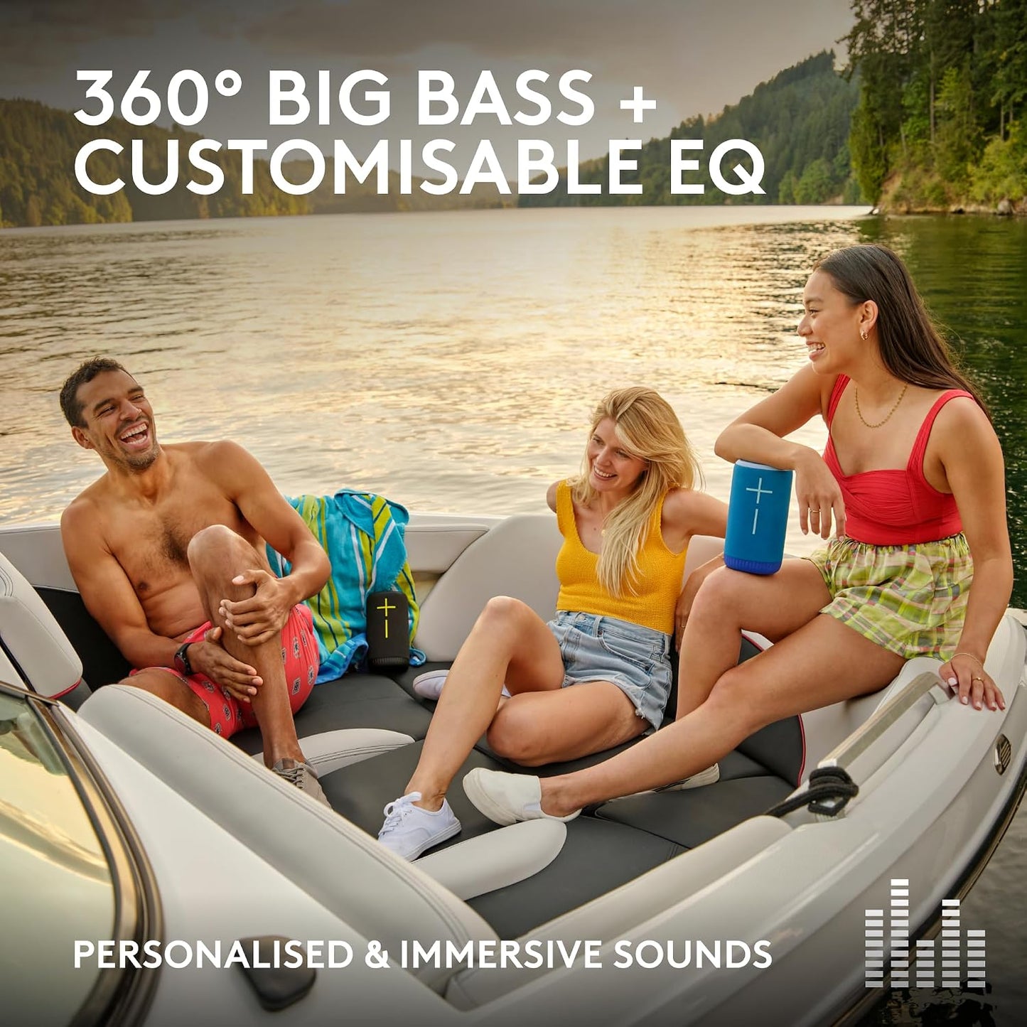Ultimate Ears EVERBOOM Wireless Bluetooth Portable Speaker - Black | Big bass, immersive 360-degree sound, floatable, waterproof IP67, up to 20-hour battery, 180 ft (55 m) range, portable