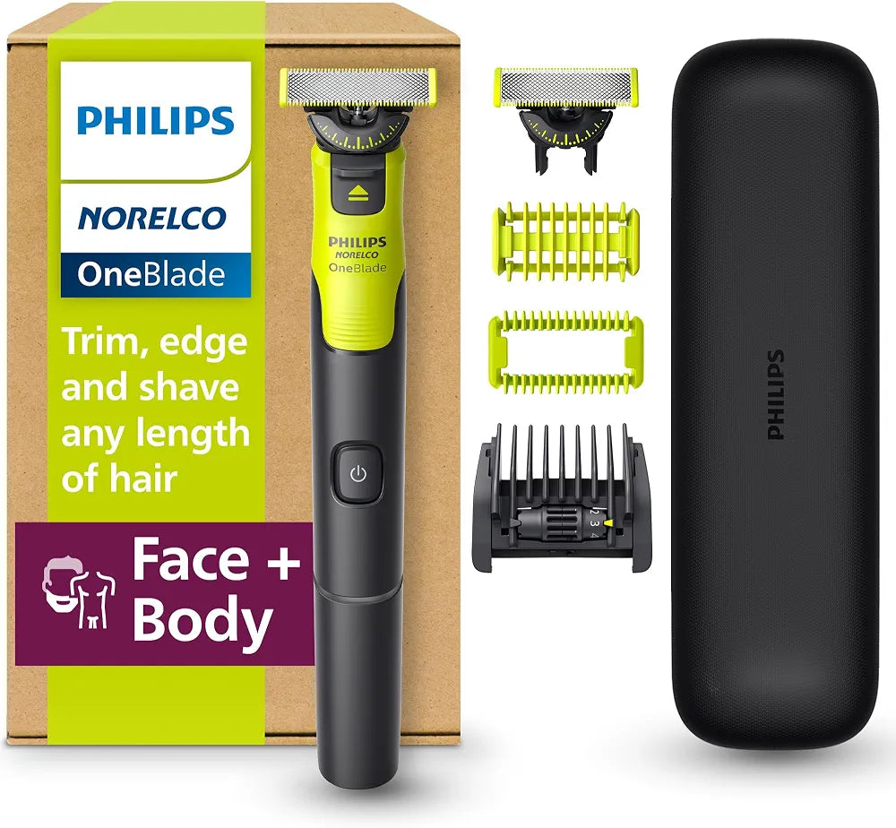 Philips Norelco OneBlade 360 Hybrid Face and Body Electric Trimmer and Shaver Kit (QP4631/90)