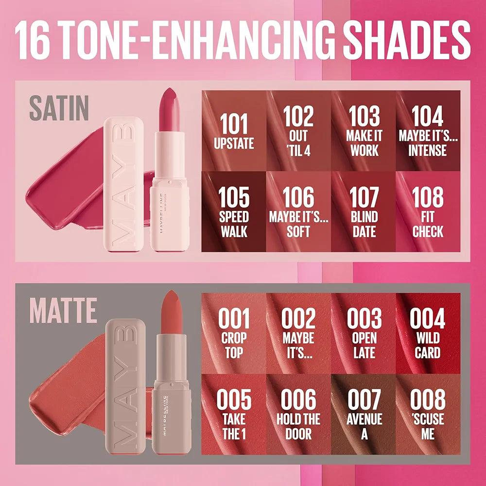 Maybelline Lifter Plump Hydrating Serum Lipstick with Hyaluronic Acid and Chili Pepper, Wild Card