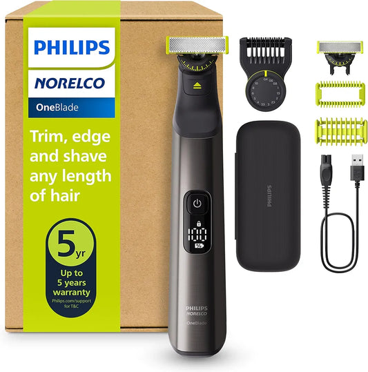 Philips Norelco OneBlade 360 Pro Face + Body Hybrid Electric Trimmer and Shaver with 360 Blade Technology (Model QP6552/90)