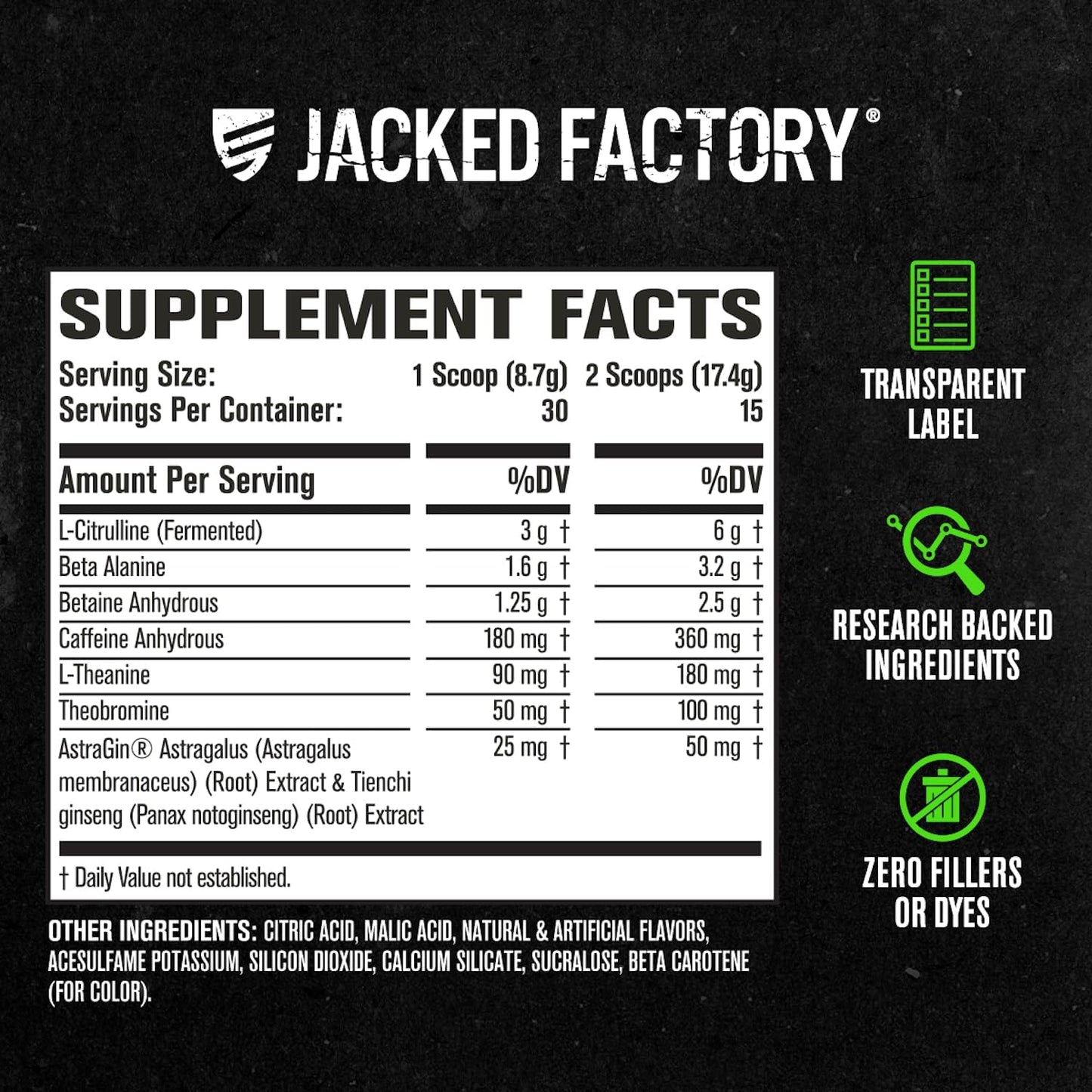 Jacked Factory NITROSURGE Pre Workout Supplement - Endless Energy, Instant Strength Gains, Clear Focus, Intense Pumps - NO Booster & Preworkout Powder with Beta Alanine - 30 Servings, Cherry Limeade