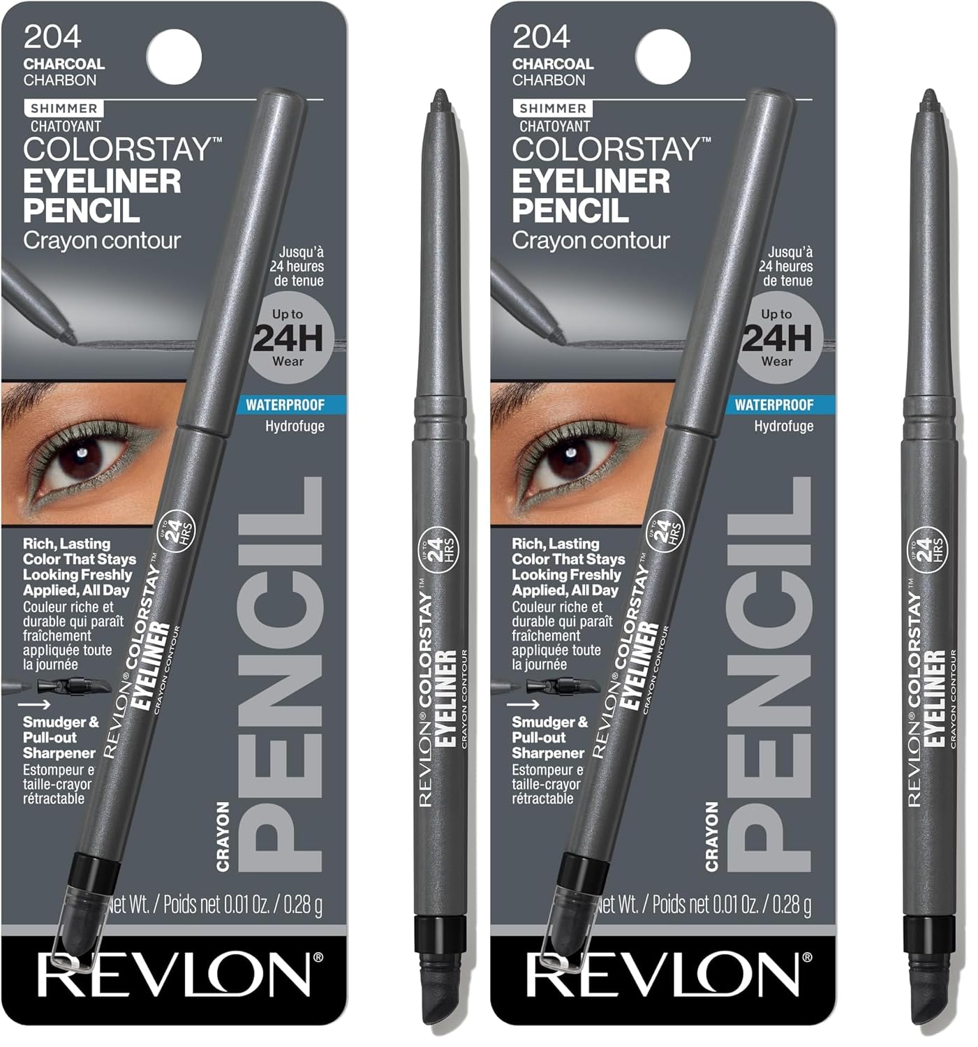 Revlon ColorStay Pencil Waterproof Eyeliner, Smudge-Proof, Eye Makeup with Built-In Sharpener, Long-Lasting, Matte Finish, 202 Black Brown, 0.01 oz | Waterproof pencil eyeliner with built-in sharpener. Smudge-proof, long-lasting, intense matte color.