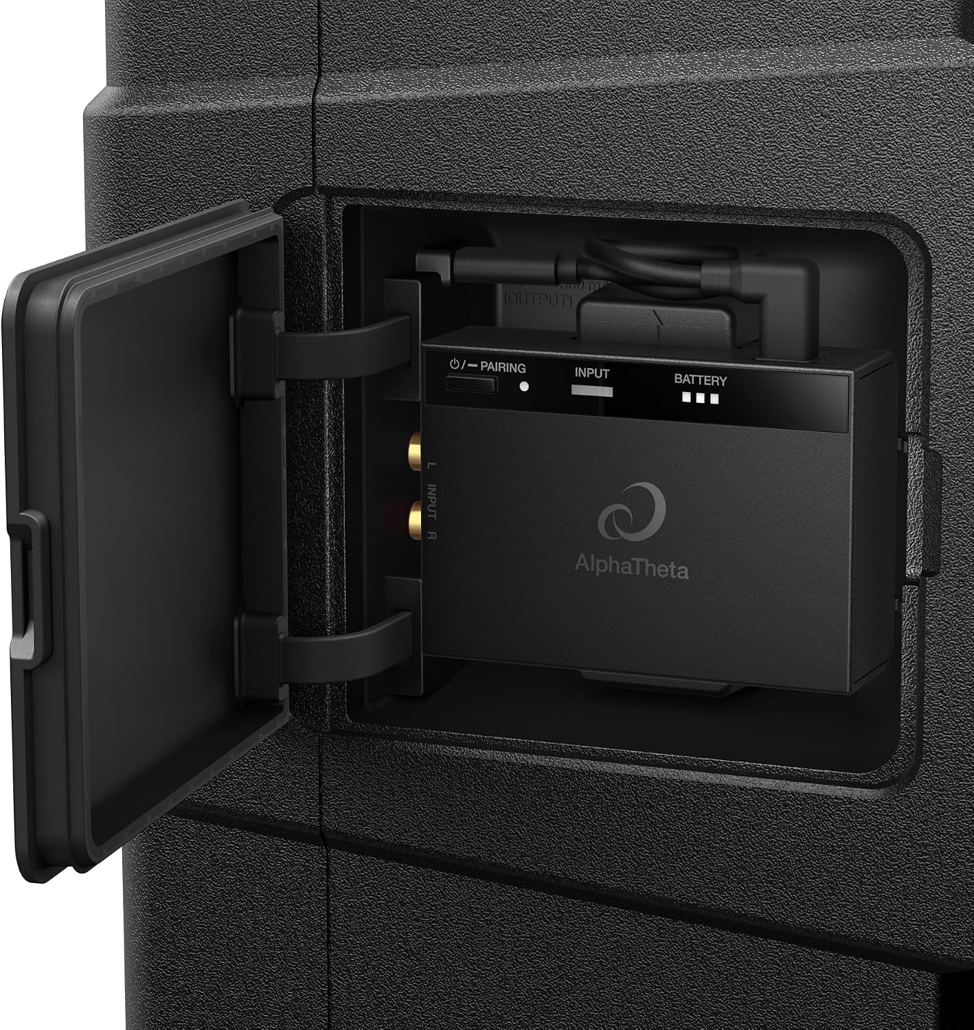 AlphaTheta Wave-Eight Portable Battery DJ Speaker, SonicLink, Black | For mobile DJs and performers, portable battery party speaker, SonicLink wireless, 8-inch driver, IPX4 waterproof, expandable