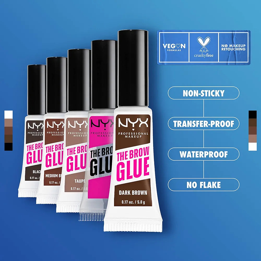 NYX Professional Makeup The Brow Glue, Extreme Hold Eyebrow Styling Gel - Clear