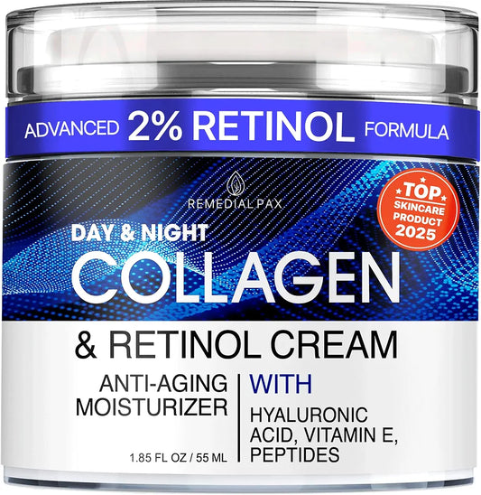 Advanced Collagen & Retinol Anti-Aging Face Cream - Hydrating Firming Moisturizer for All Skin Types