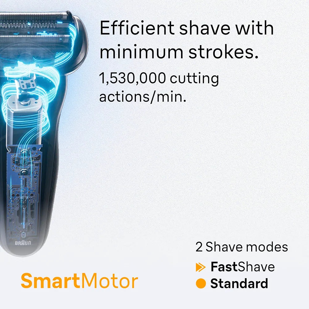 Braun Series 5 Electric Shaver for Men, Wet & Dry Foil Razor with Precision Trimmer, Body Groomer, Charging Stand, and Travel Case - Black 5155cs