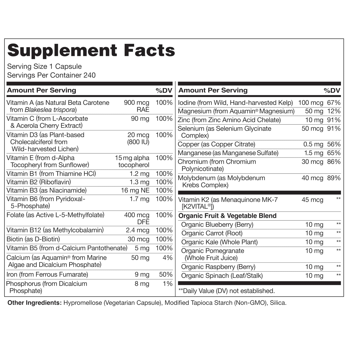 NATURELO One Daily Multivitamin for Women w/Vitamin B12, 120 Ct, Energy Support, Whole Food Daily Women Multivitamin Supplement, Nourish Hair/Skin/Nail, Non-GMO, No Soy, Gluten Free, 4 Month Supply