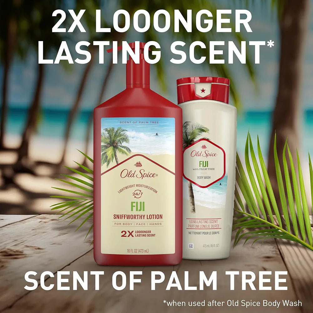 Old Spice Fiji Scent Lightweight Hand, Face & Body Lotion for Men, 16 oz