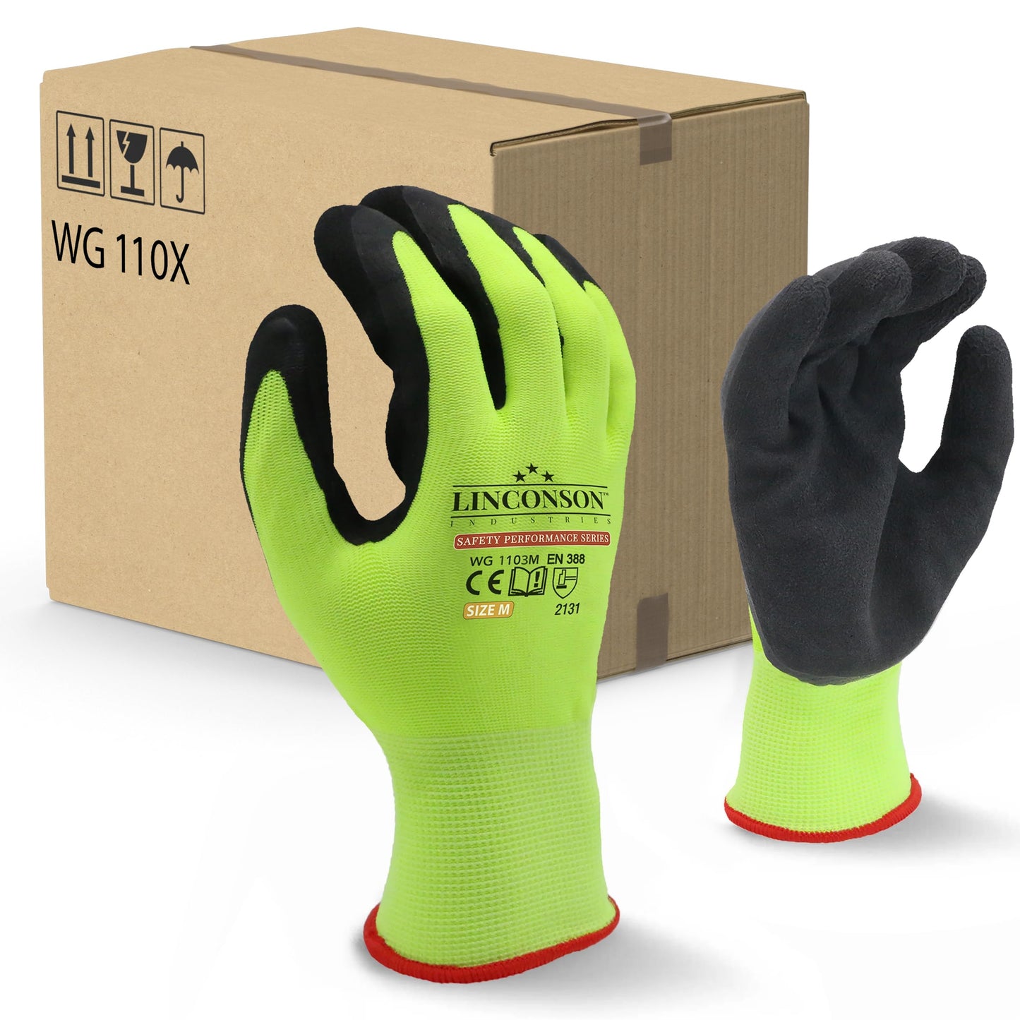 linconson 12 Pack Safety Performance Series Construction Mechanics Work Gloves