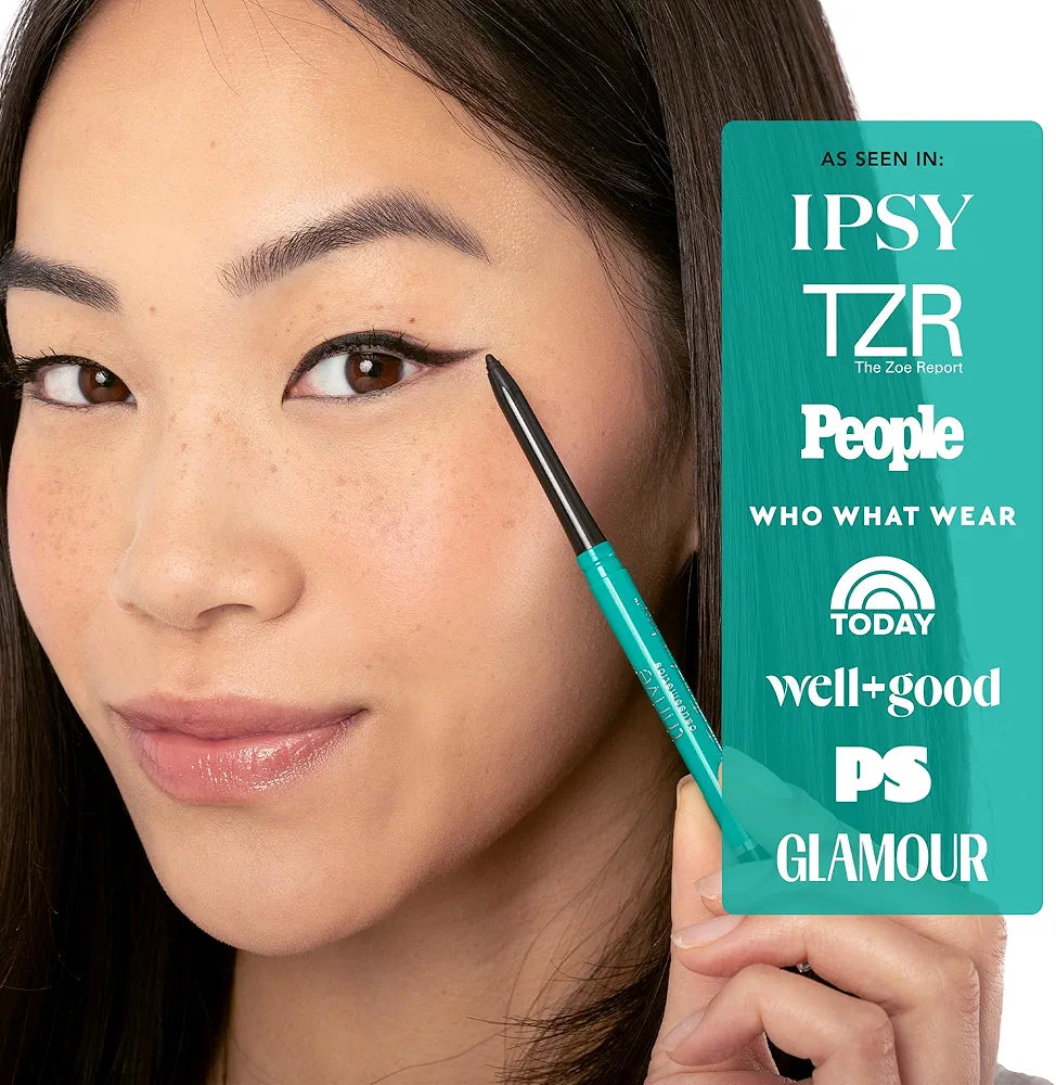 Thrive Causemetics Infinity Waterproof Eyeliner Pencil - Long-Lasting, Smudge-Proof Formula with Built-in Sharpener and Smudge Tip